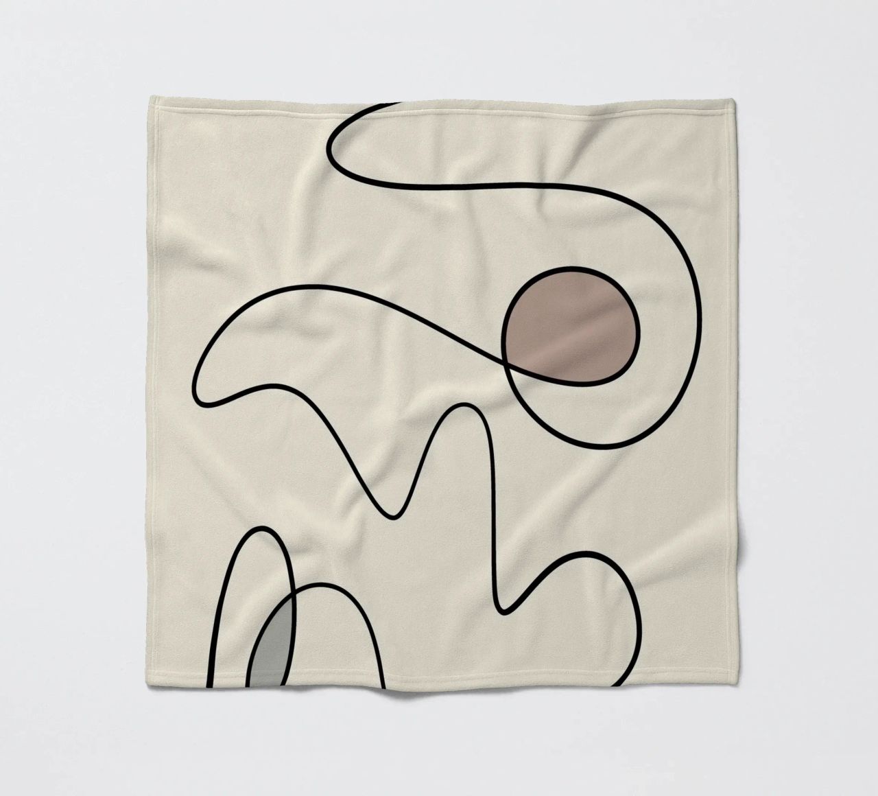 Minimal graceful line art abstract 09 fleece blanket by Little Dean