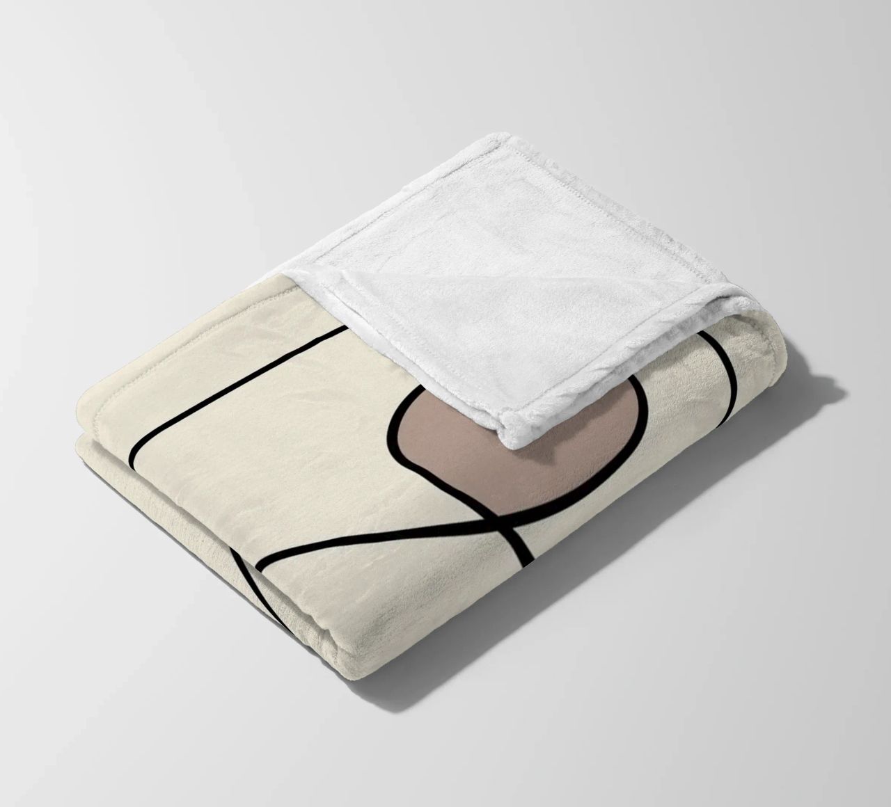 Minimal graceful line art abstract 09 fleece blanket by Little Dean