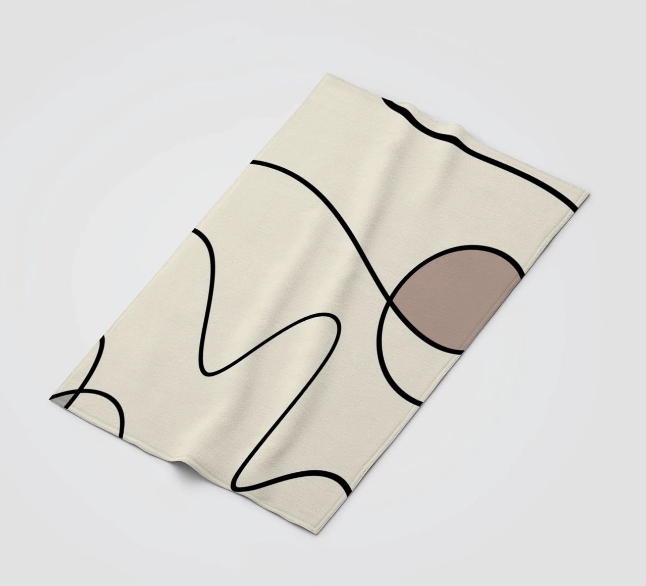 Minimal graceful line art abstract 09 fleece blanket by Little Dean