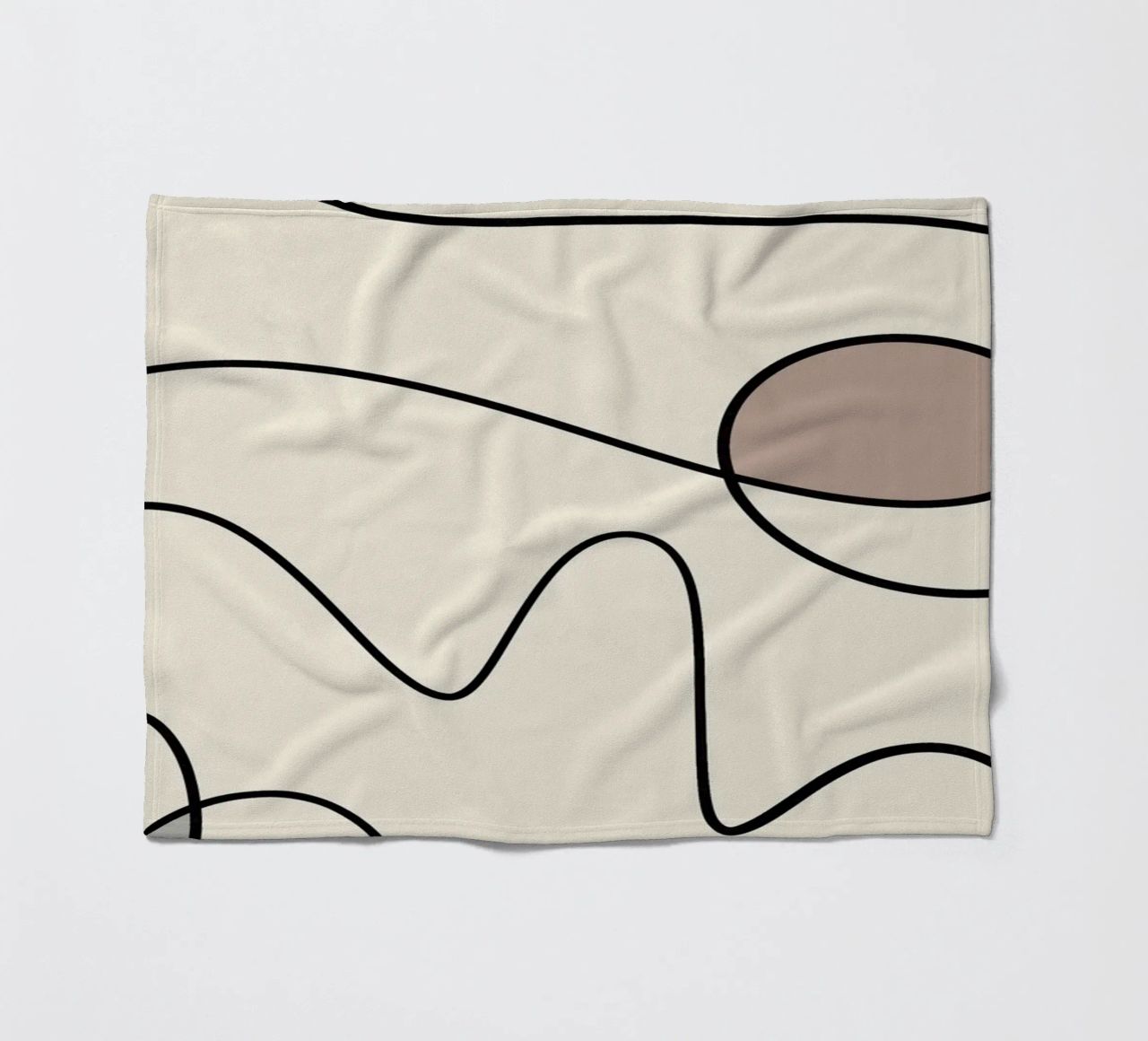 Minimal graceful line art abstract 09 fleece blanket by Little Dean