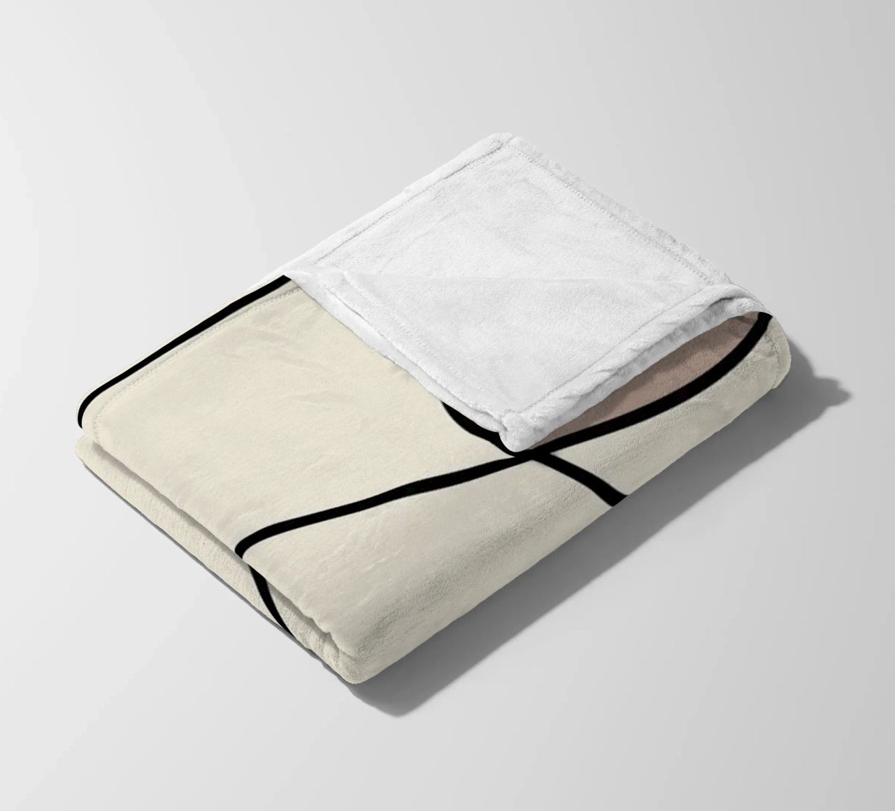 Minimal graceful line art abstract 09 fleece blanket by Little Dean
