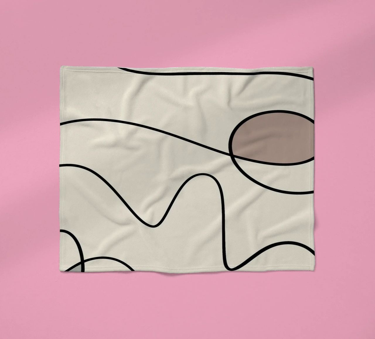 Minimal graceful line art abstract 09 fleece blanket by Little Dean