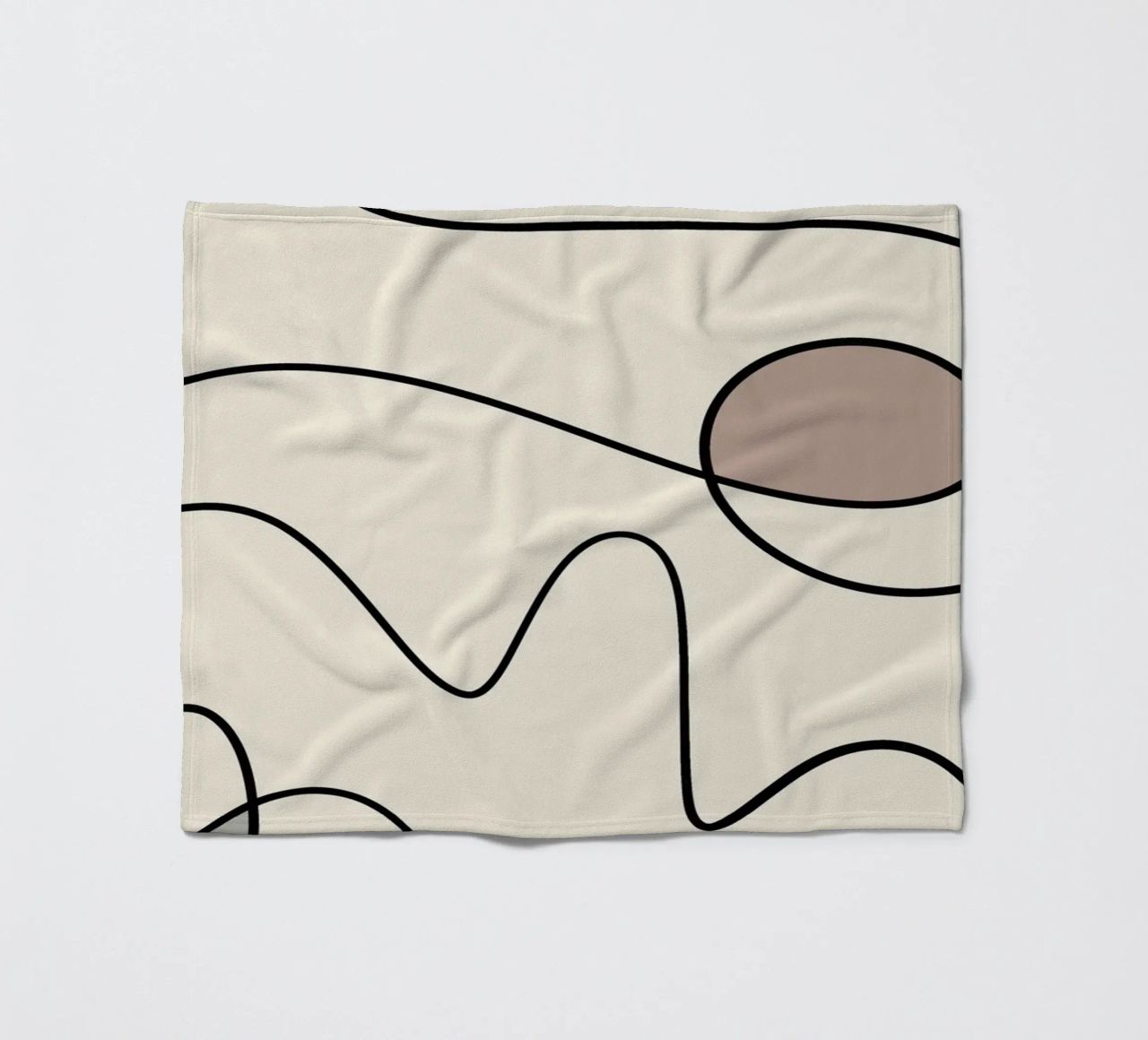 Minimal graceful line art abstract 09 fleece blanket by Little Dean