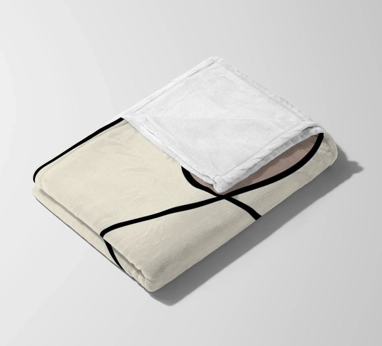 Minimal graceful line art abstract 09 fleece blanket by Little Dean
