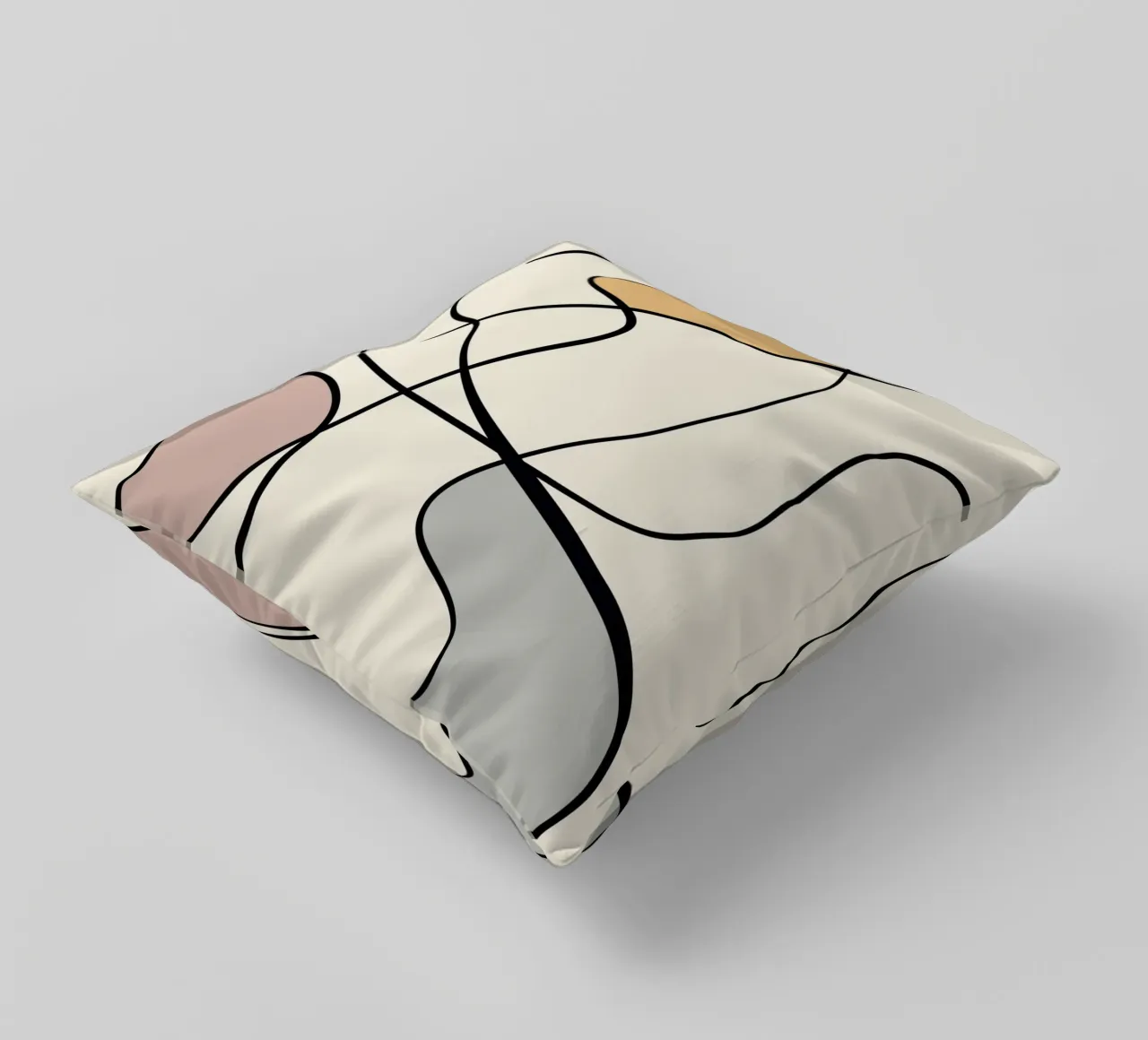 Minimal graceful line art abstract 08 cuscino da Little Dean