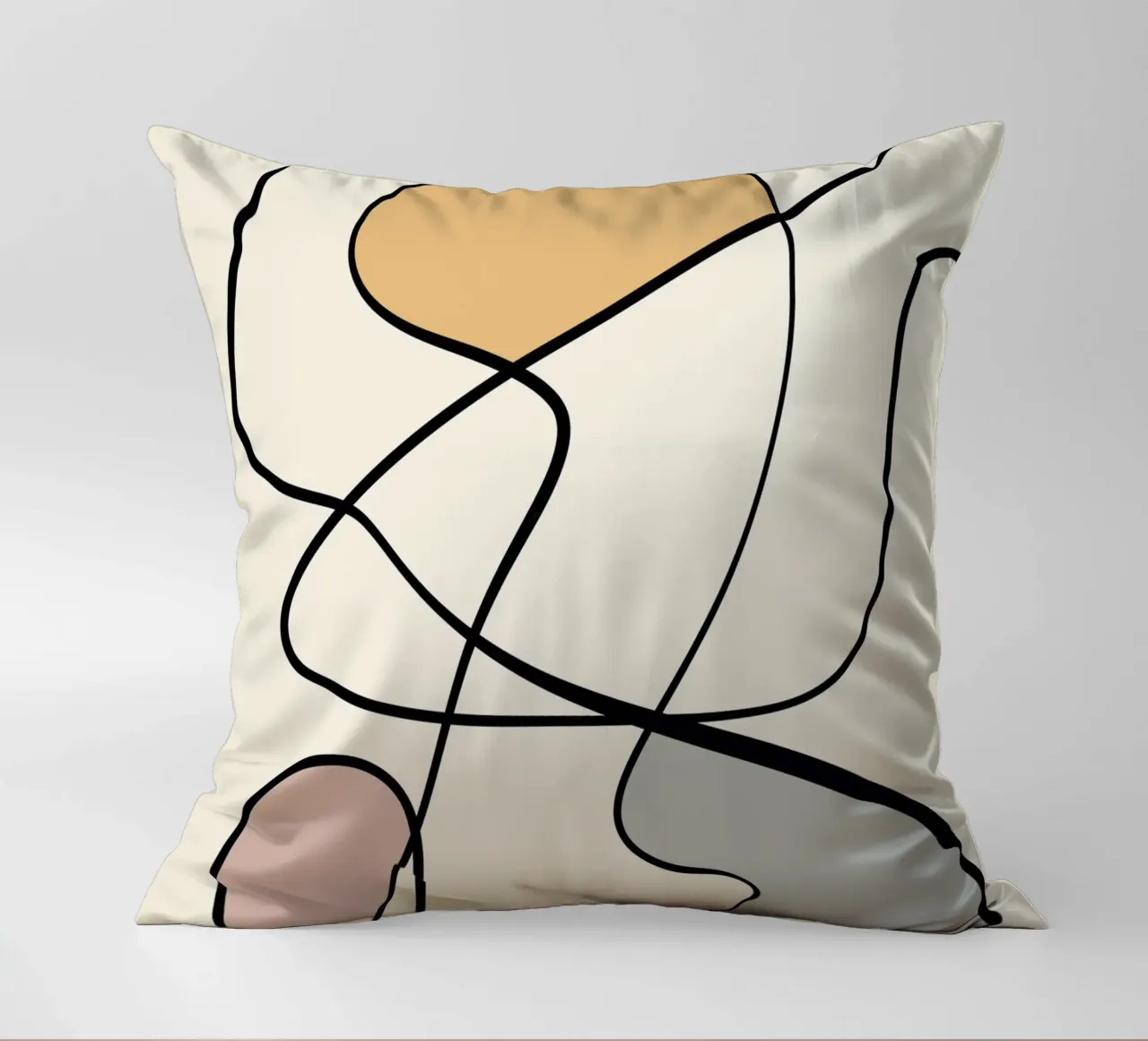 Minimal graceful line art abstract 08 cuscino da Little Dean