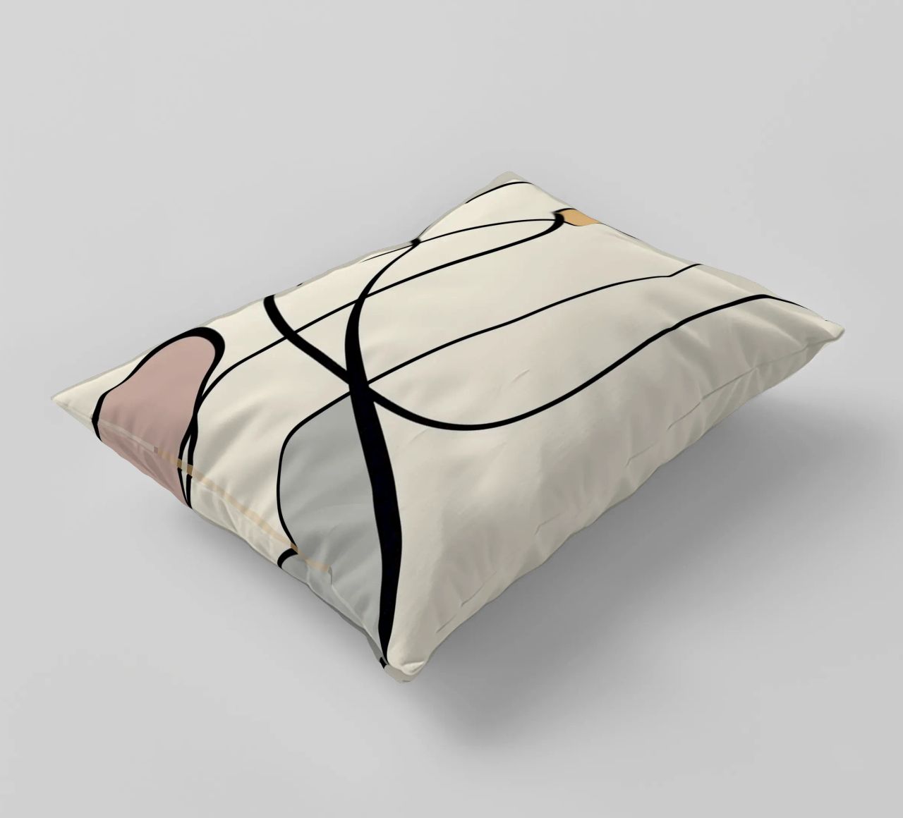Minimal graceful line art abstract 08 cuscino da Little Dean