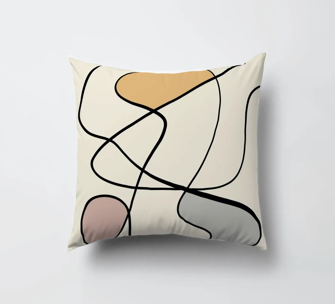 Minimal graceful line art abstract 08 cuscino da Little Dean