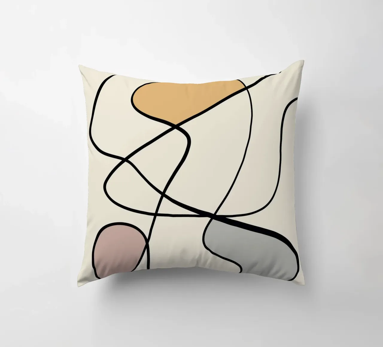 Minimal graceful line art abstract 08 cuscino da Little Dean