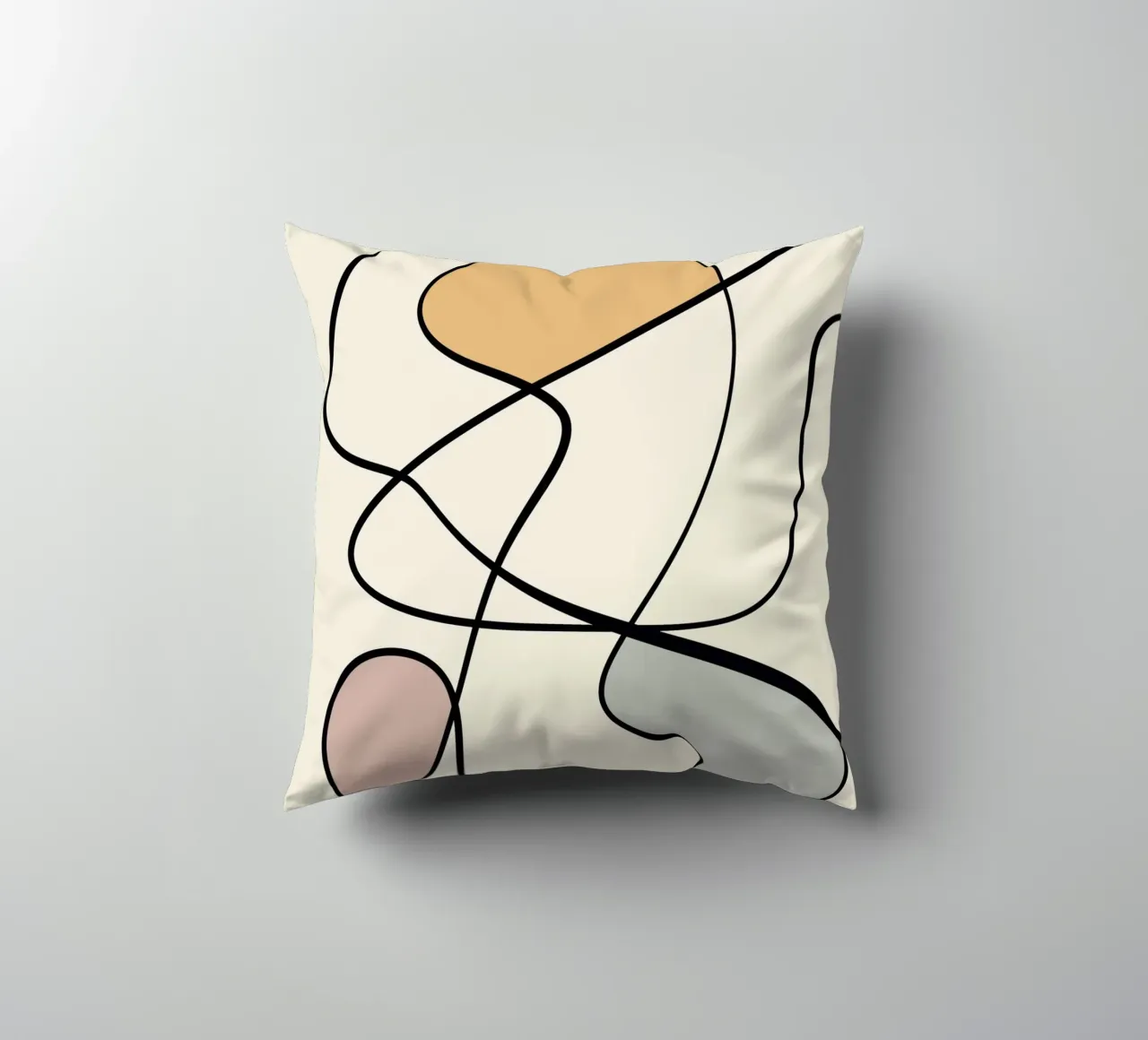 Minimal graceful line art abstract 08 cuscino da Little Dean