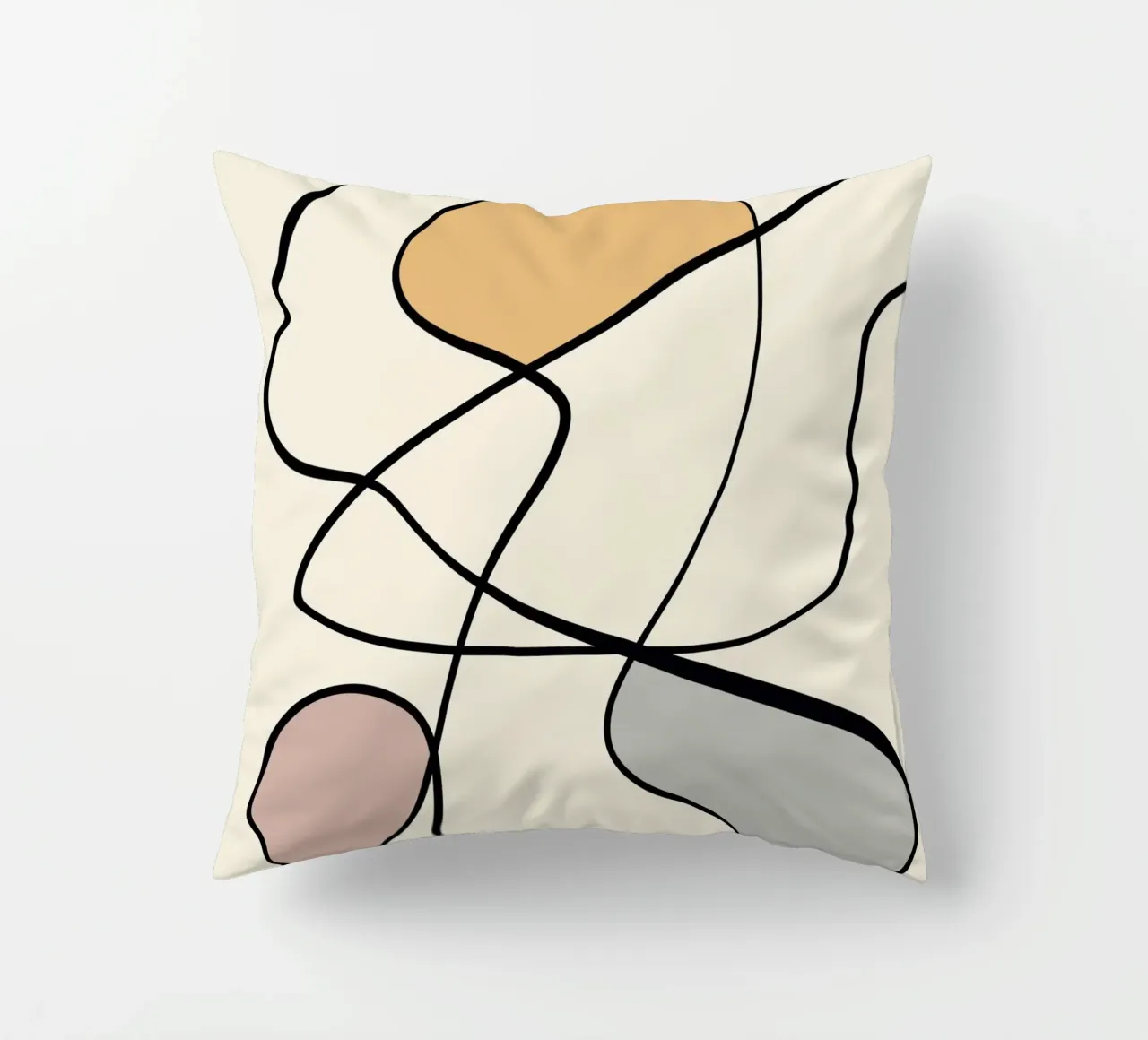 Minimal graceful line art abstract 08 cuscino da Little Dean