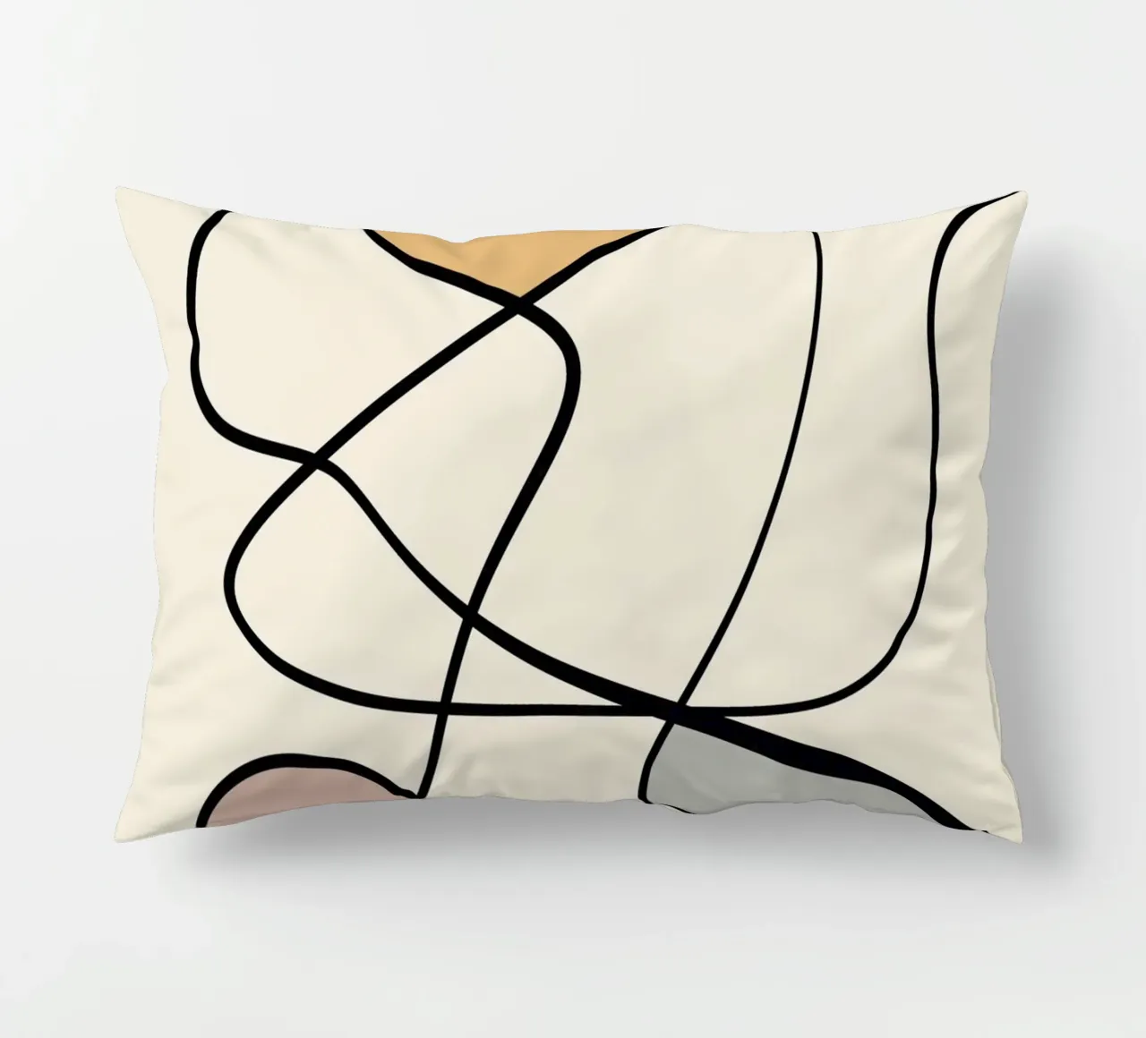Minimal graceful line art abstract 08 cuscino da Little Dean
