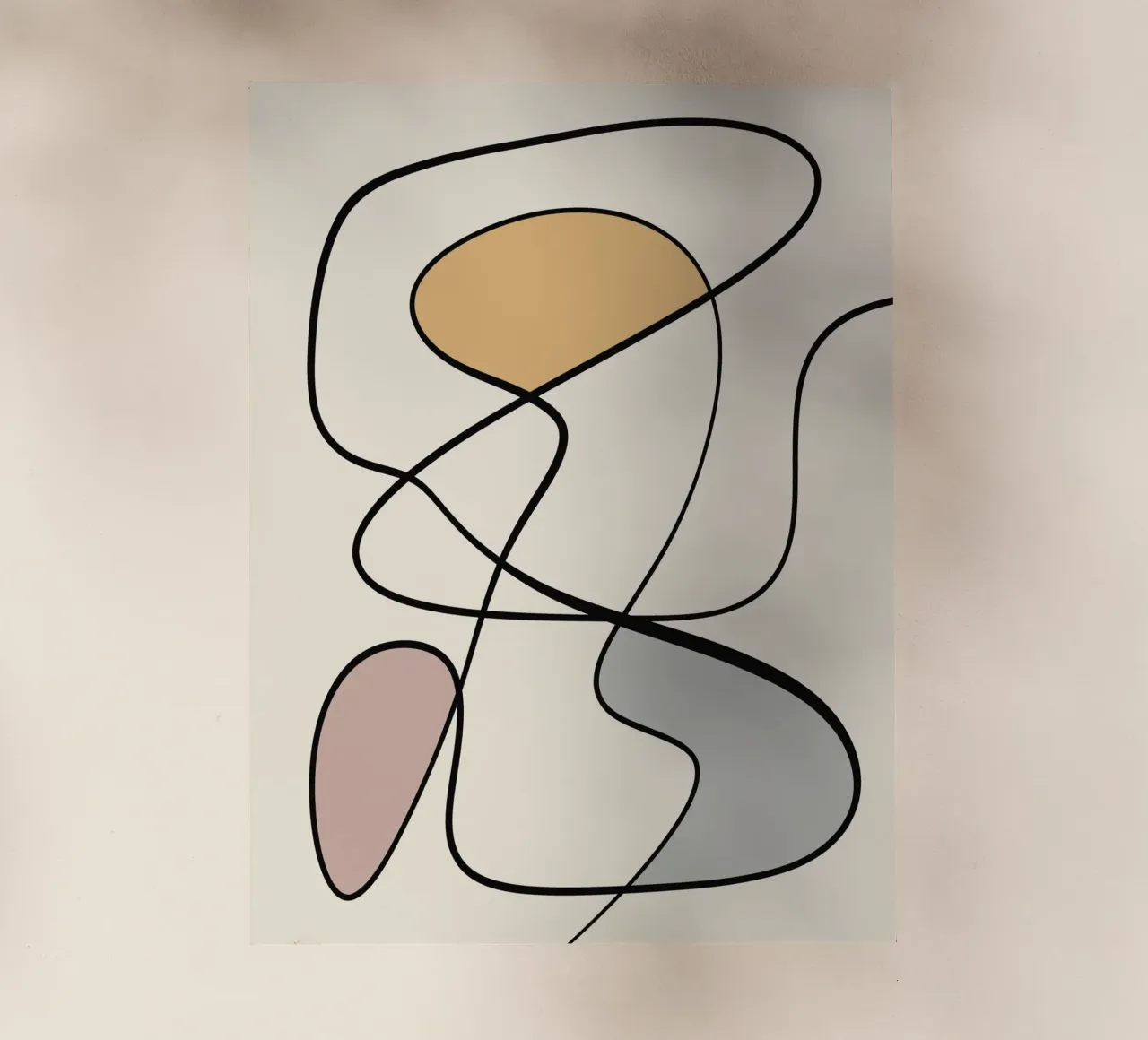 Minimal graceful line art abstract 08 pellicola backlit da Little Dean