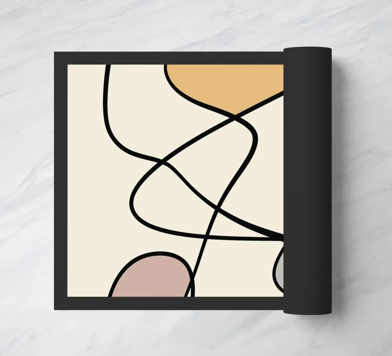 Minimal graceful line art abstract 08 doormat by Little Dean