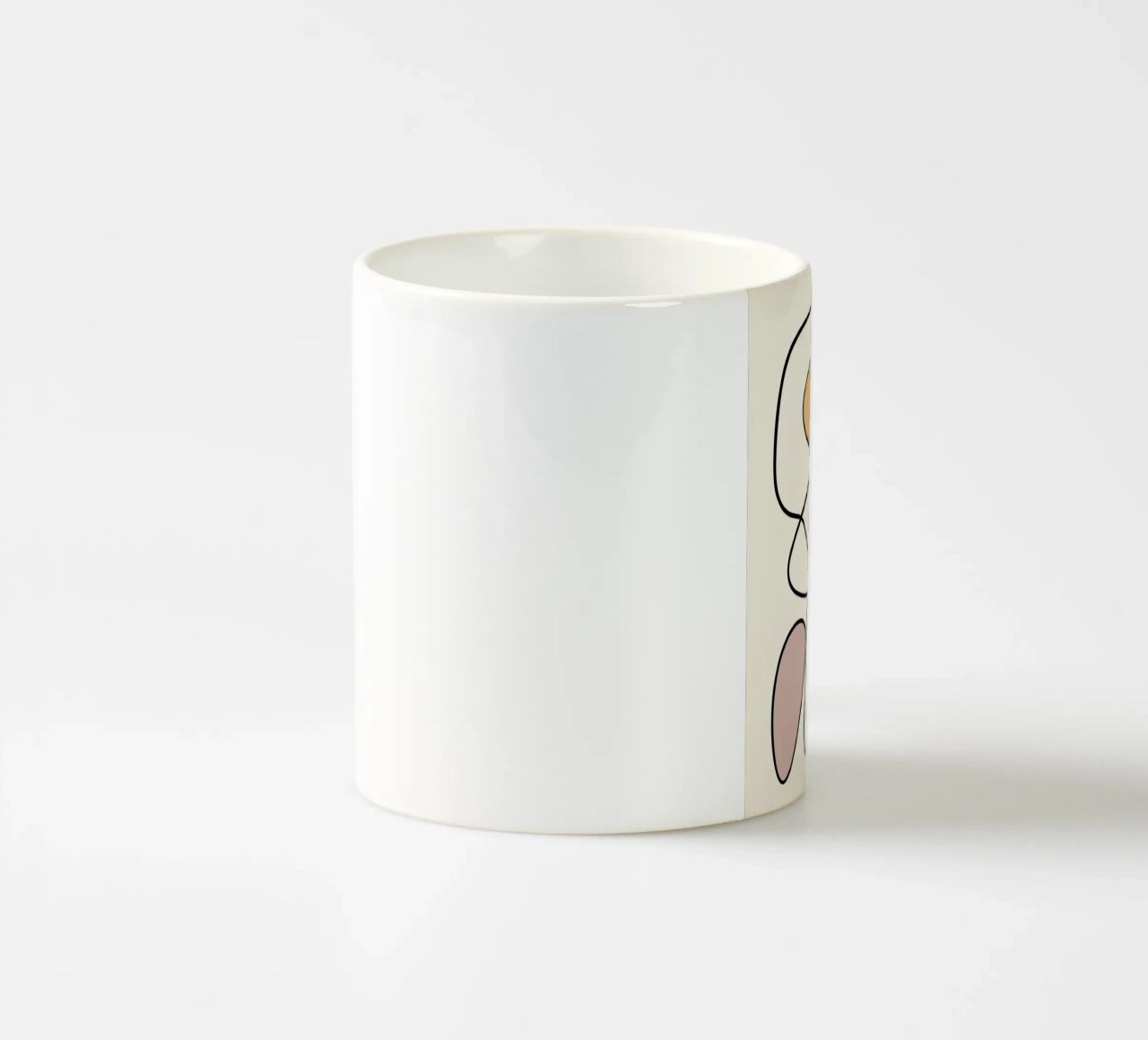 Minimal graceful line art abstract 08 tazza in ceramica da Little Dean