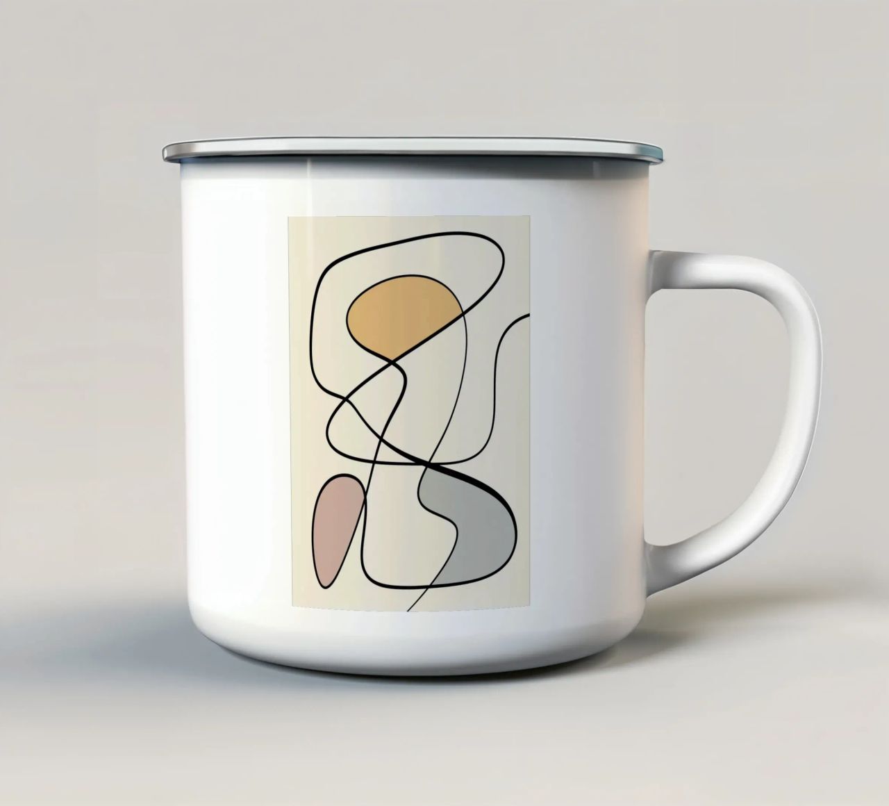 Minimal graceful line art abstract 08 tazza in smalto da Little Dean