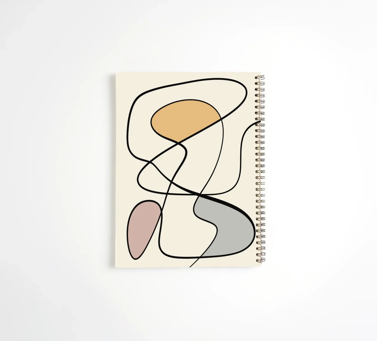 Minimal graceful line art abstract 08 spiral notebook by Little Dean