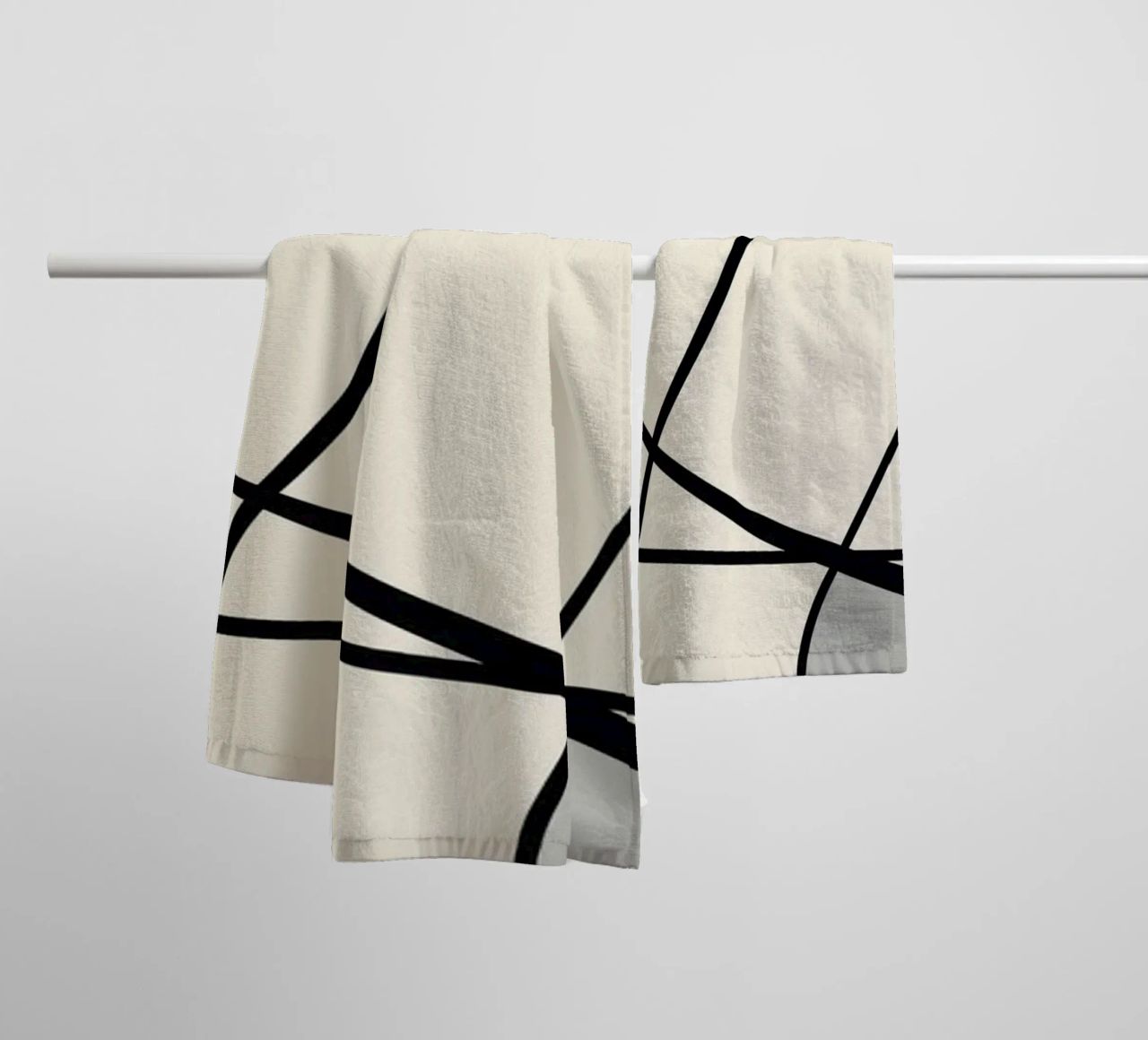Minimal graceful line art abstract 08 asciugamano da bagno da Little Dean