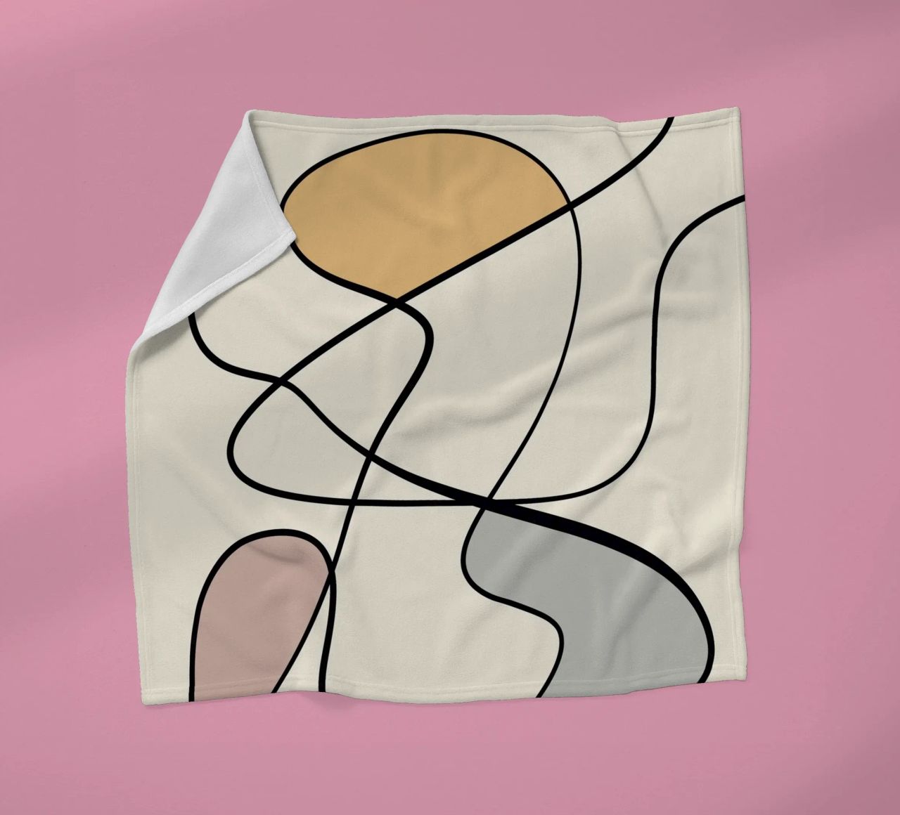 Minimal graceful line art abstract 08 coperta in pile da Little Dean