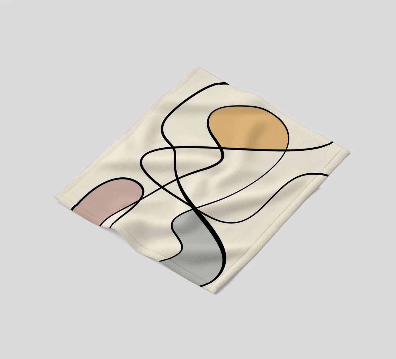 Minimal graceful line art abstract 08 coperta in pile da Little Dean