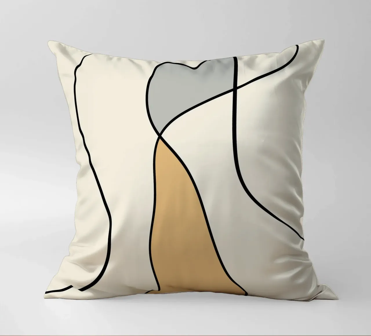 Minimal graceful line art abstract 07 cuscino da Little Dean