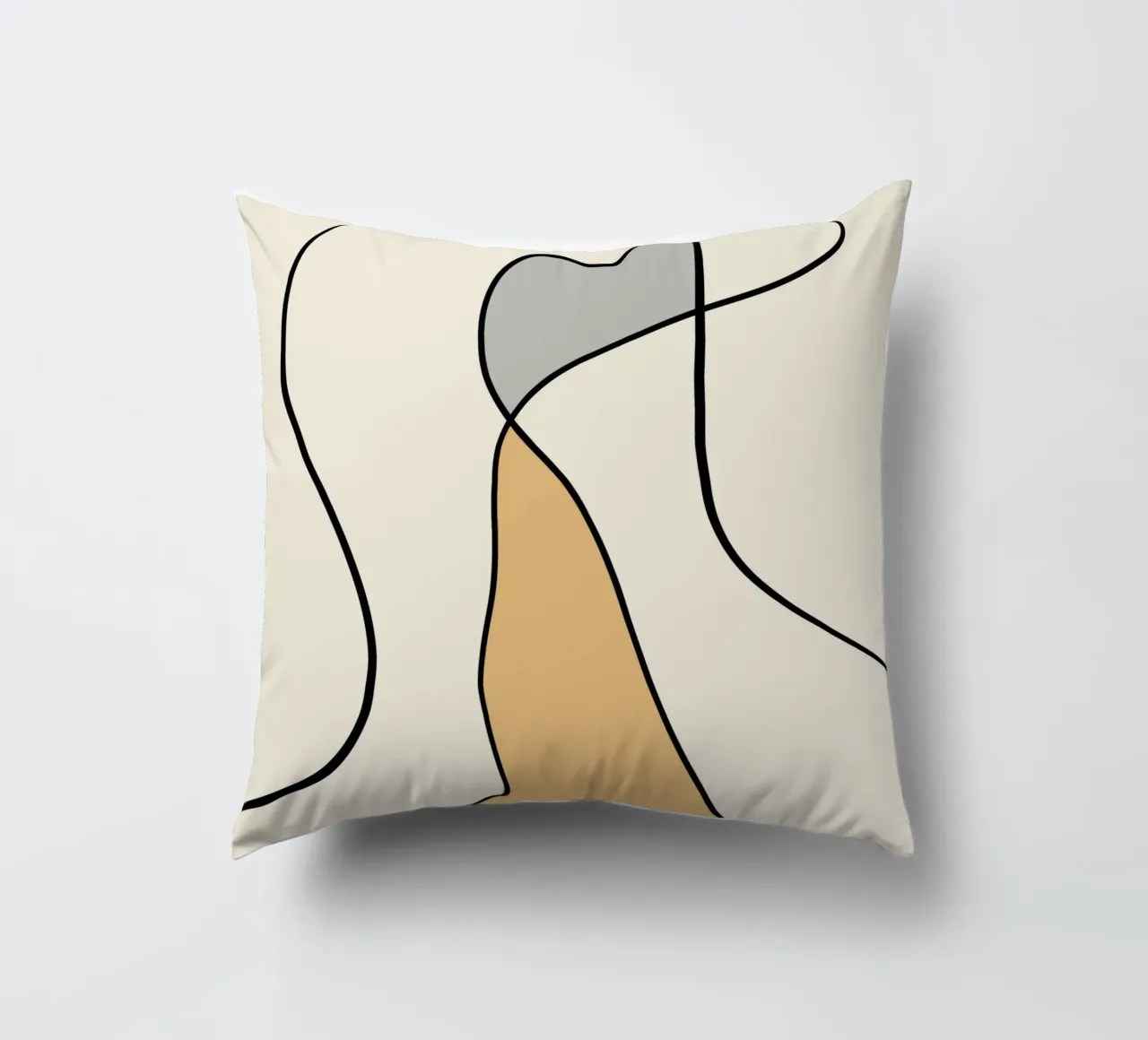 Minimal graceful line art abstract 07 cuscino da Little Dean