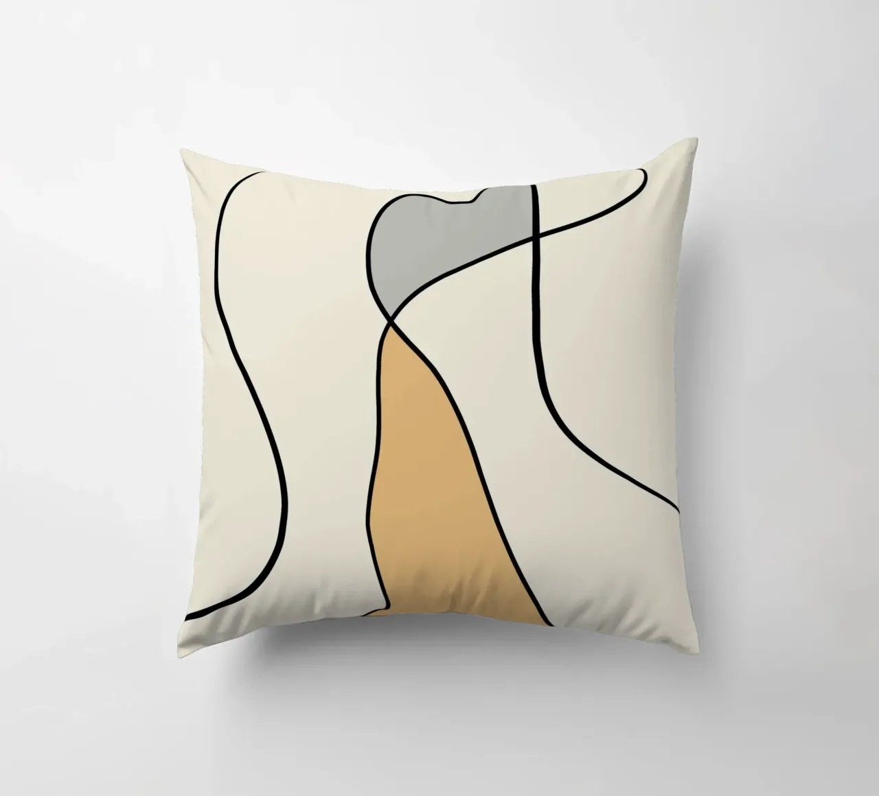 Minimal graceful line art abstract 07 decorative cushion by Little Dean