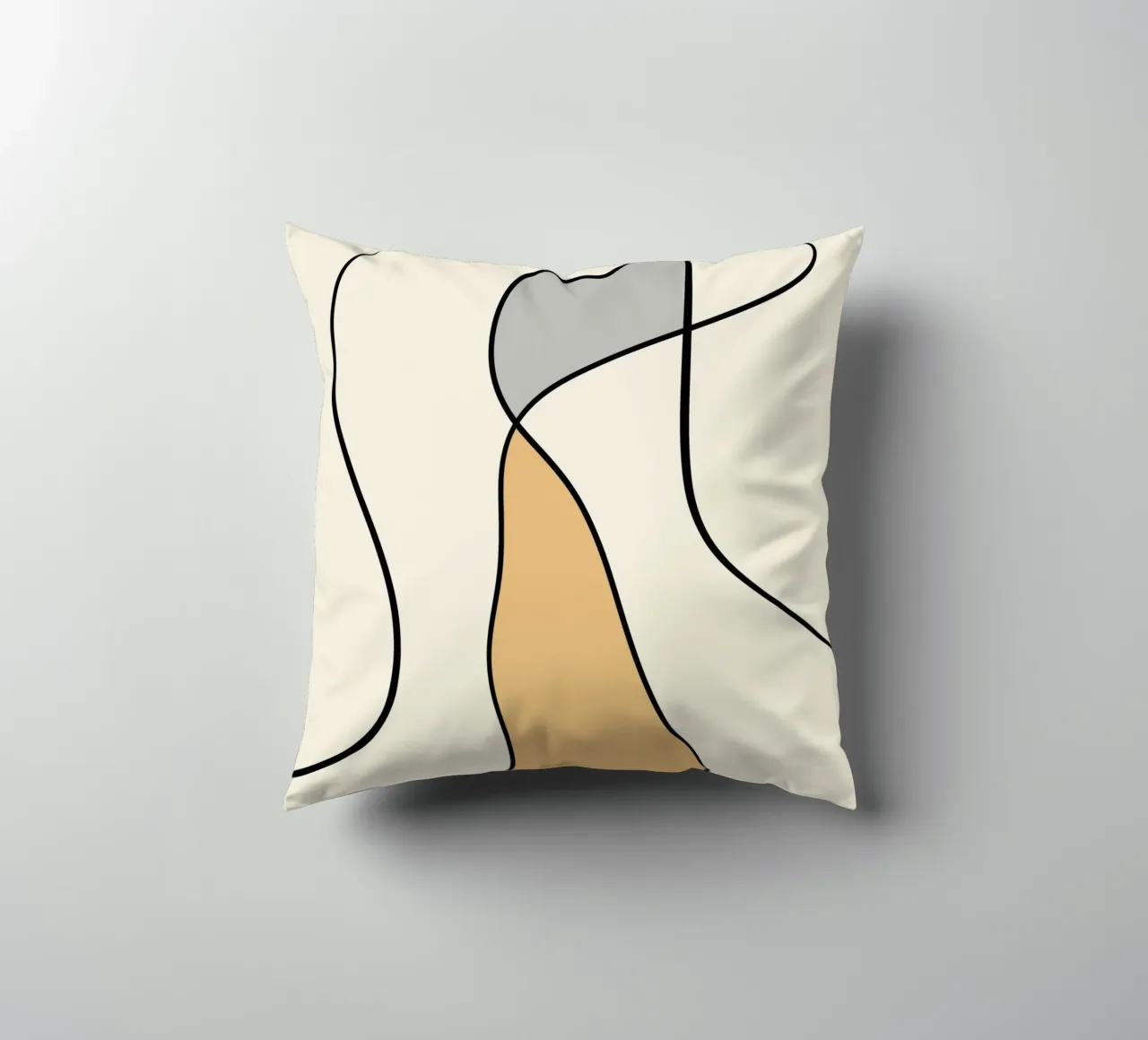 Minimal graceful line art abstract 07 cuscino da Little Dean