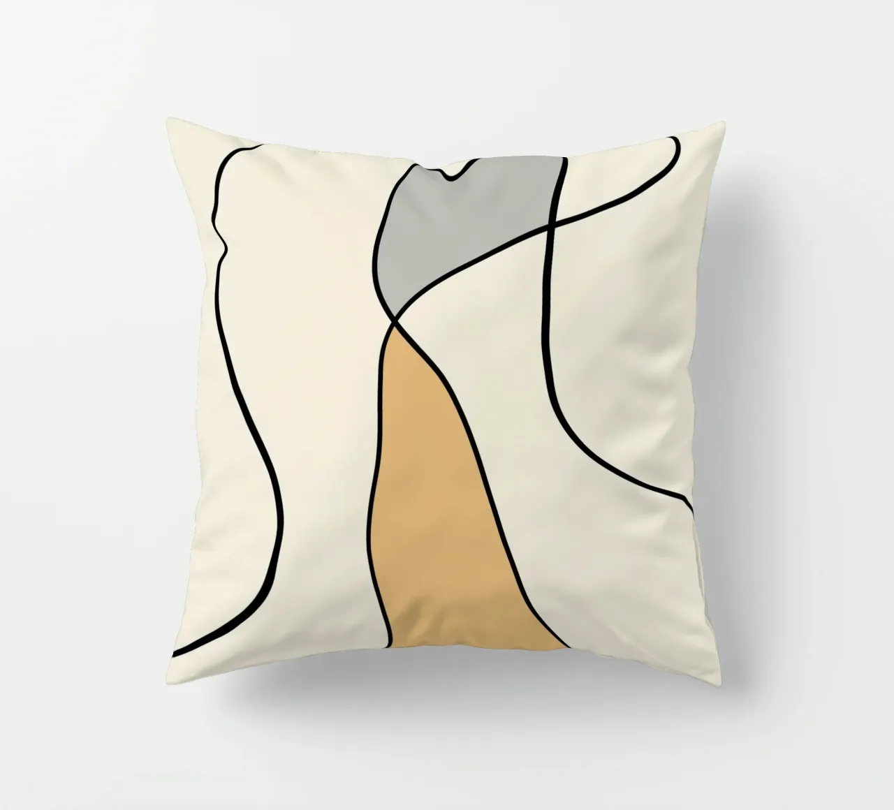 Minimal graceful line art abstract 07 cuscino da Little Dean