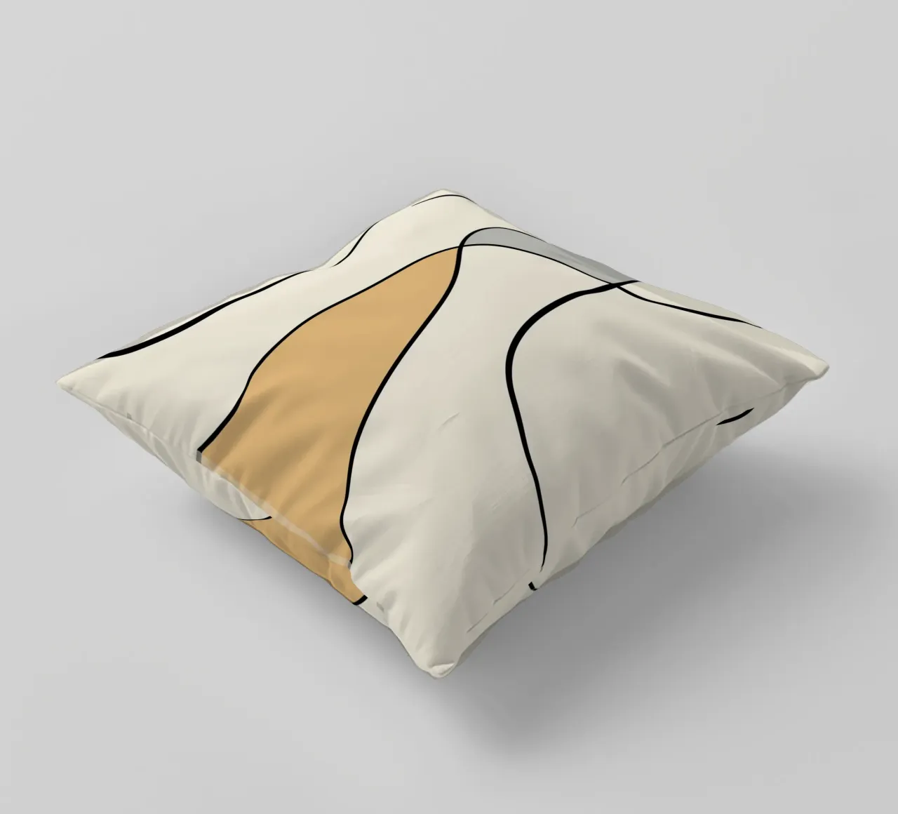 Minimal graceful line art abstract 07 cuscino da Little Dean