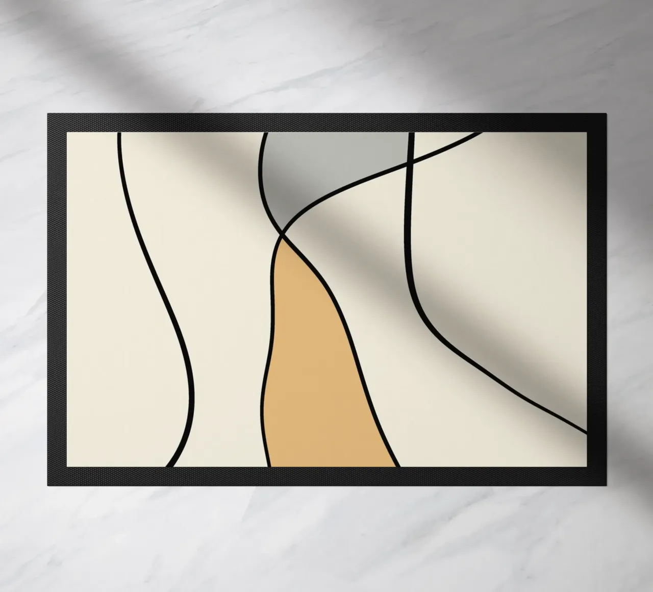 Minimale sierlijke lijnkunst abstract 07 deurmat van Little Dean