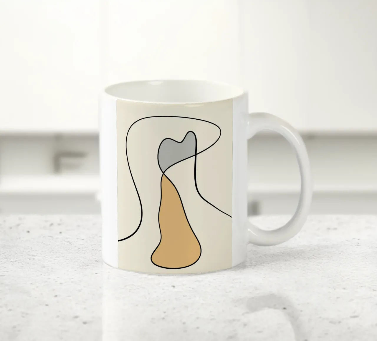Minimale, gracieuse, ligne abstraite 07 mug en céramique de Little Dean