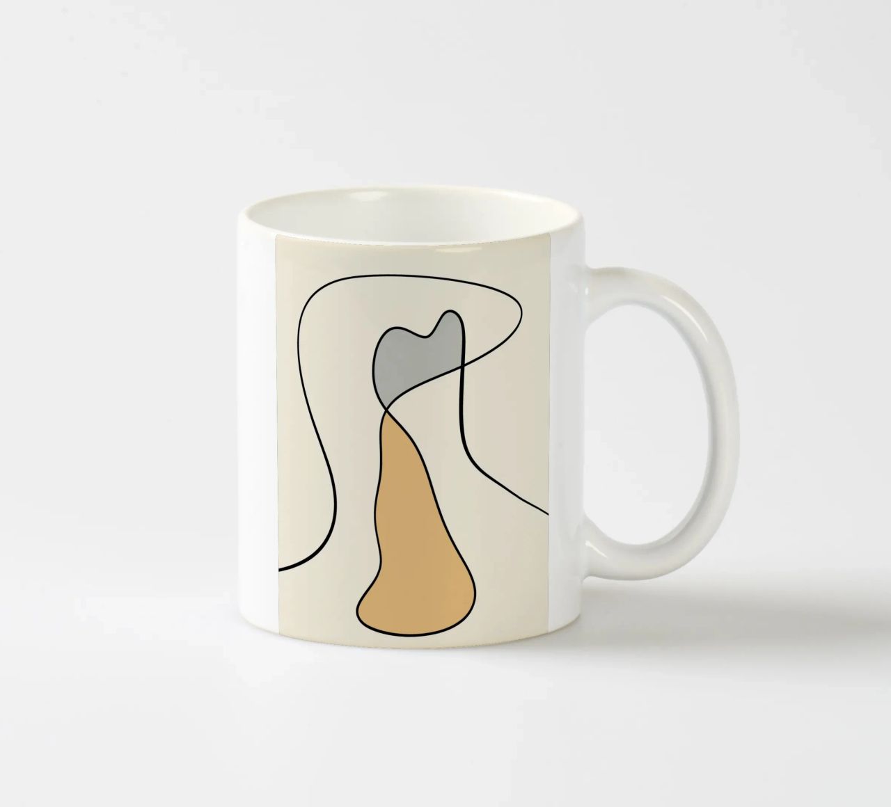 Minimal graceful line art abstract 07 tazza in ceramica da Little Dean