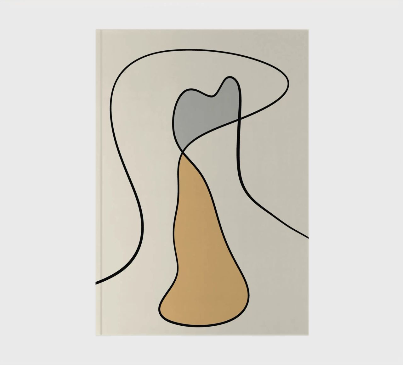 Minimal graceful line art abstract 07 notebook by Little Dean
