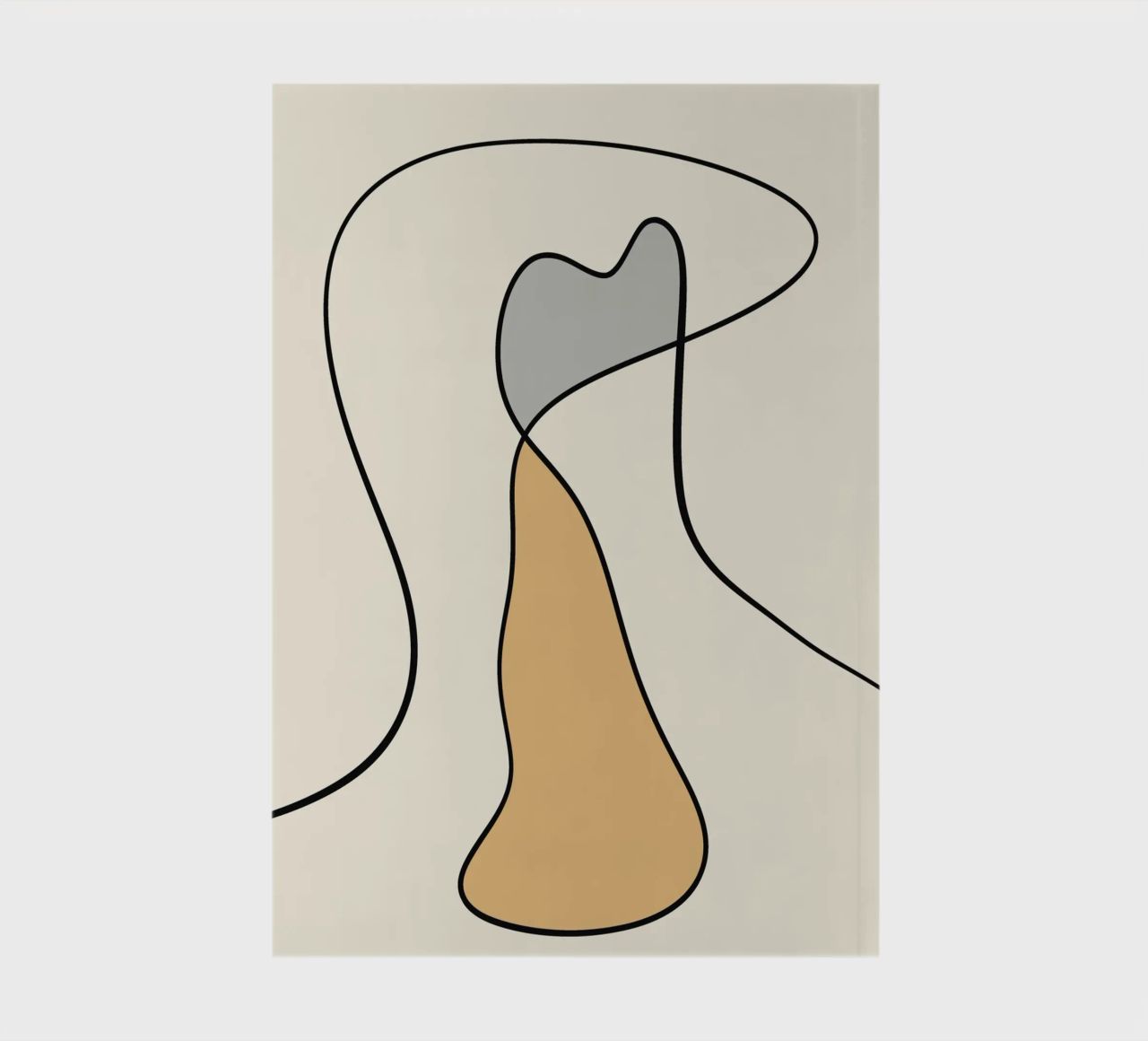 Minimal graceful line art abstract 07 notebook by Little Dean