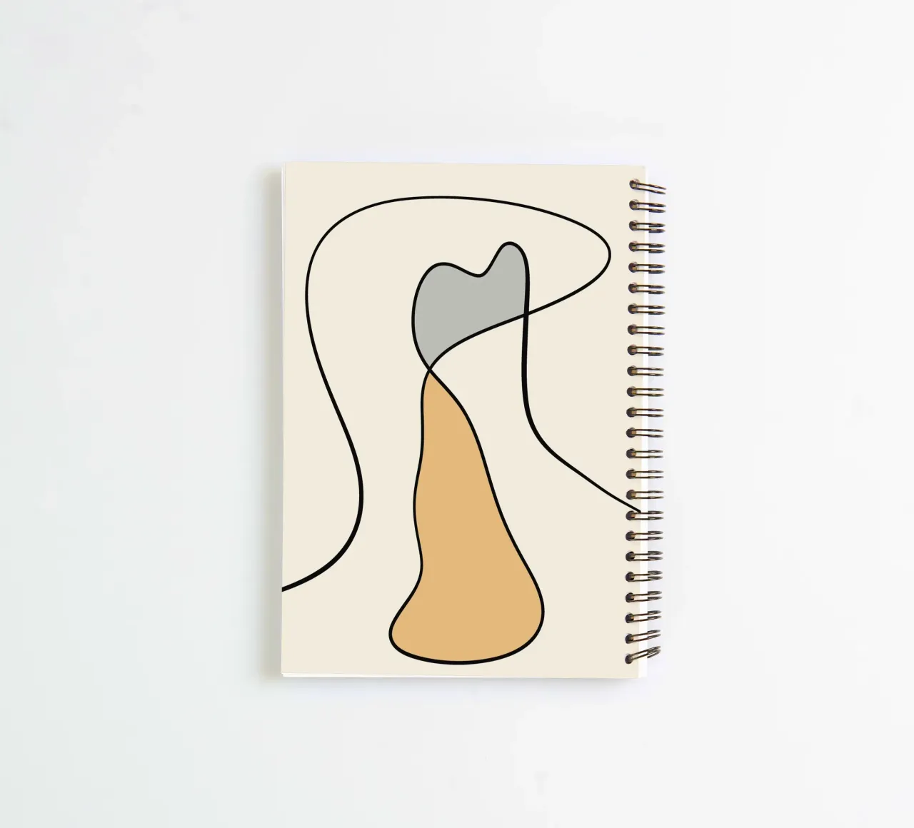 Minimal graceful line art abstract 07 spiral notebook by Little Dean
