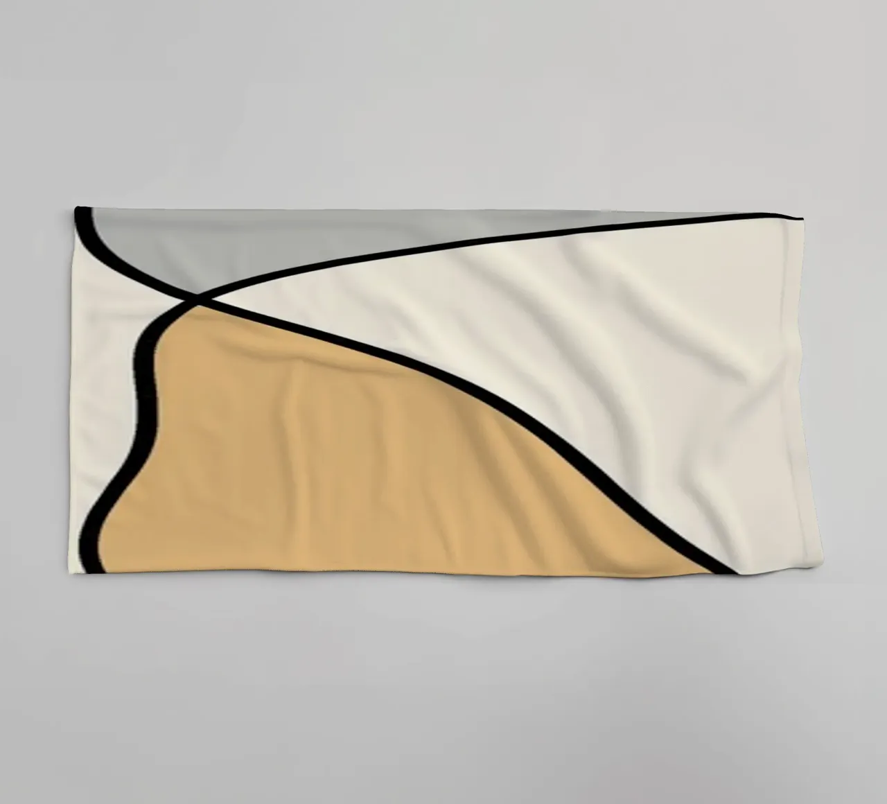 Minimal graceful line art abstract 07 towel by Little Dean