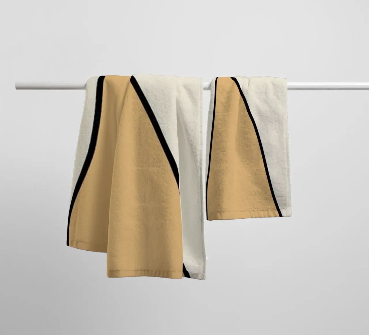 Minimal graceful line art abstract 07 towel by Little Dean