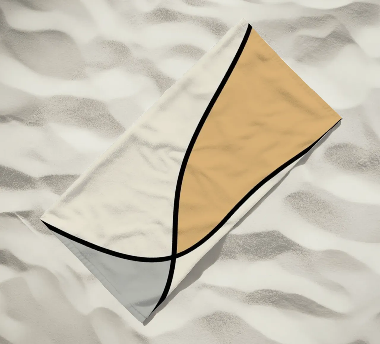 Minimal graceful line art abstract 07 beach towel by Little Dean