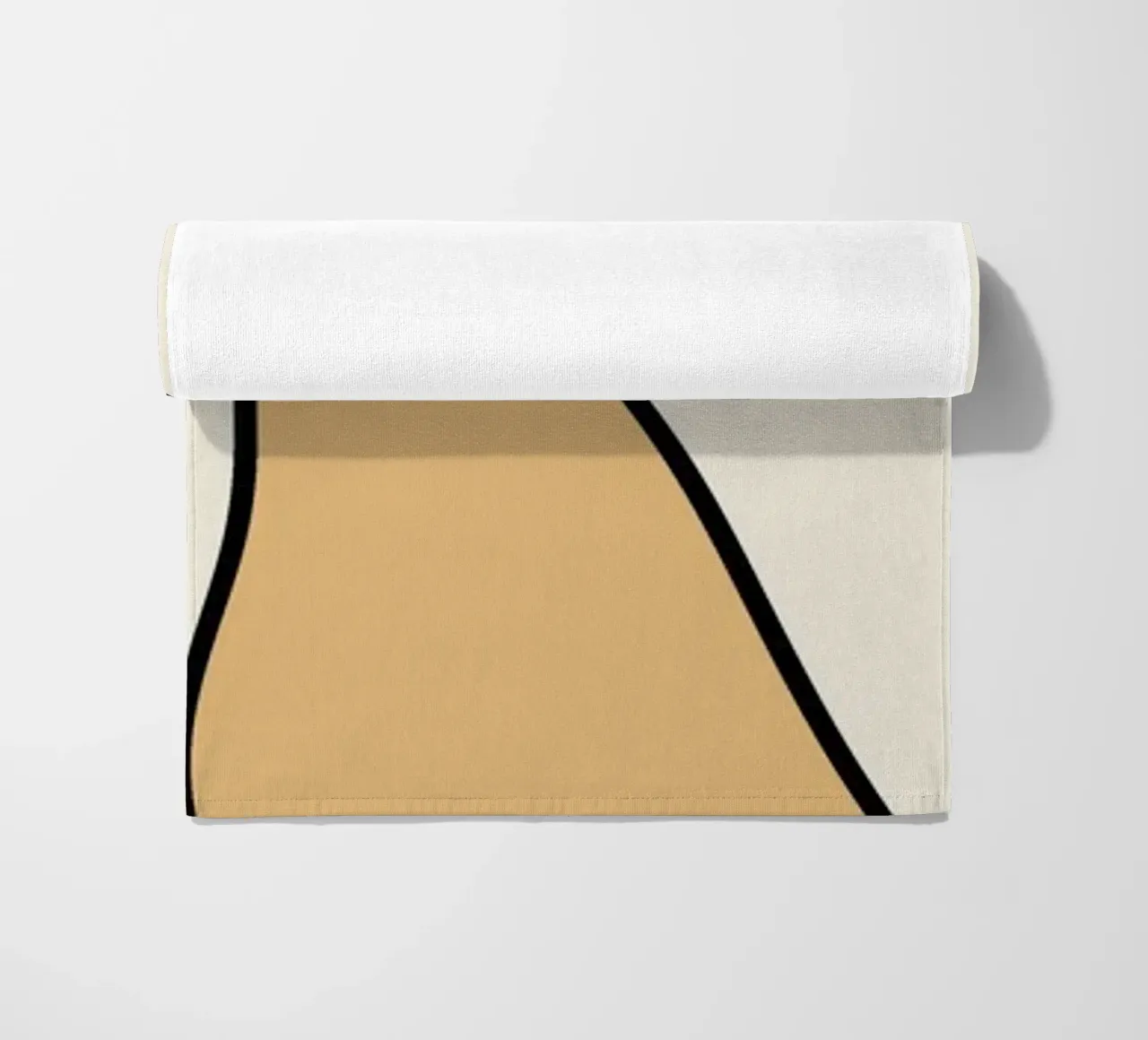 Minimal graceful line art abstract 07 beach towel by Little Dean