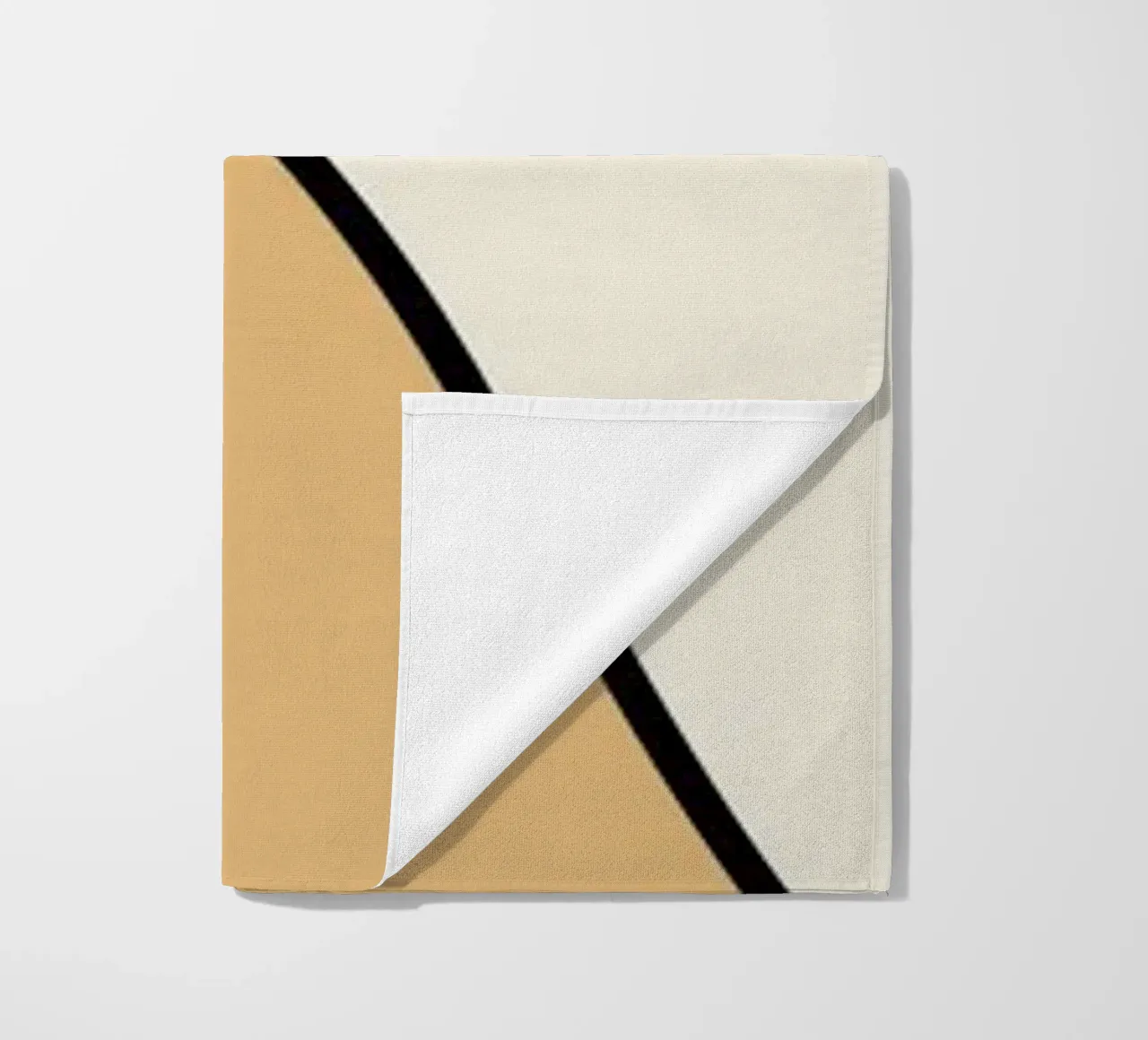 Minimal graceful line art abstract 07 beach towel by Little Dean