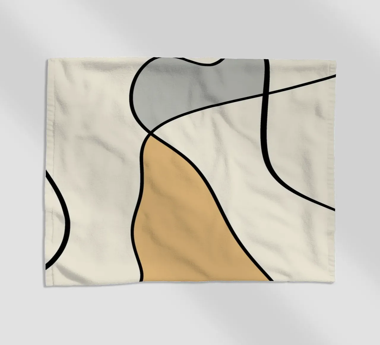 Minimal graceful line art abstract 07 beach towel by Little Dean