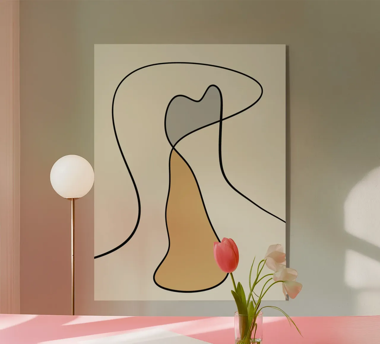 Minimal graceful line art abstract 07 plexiglass da Little Dean