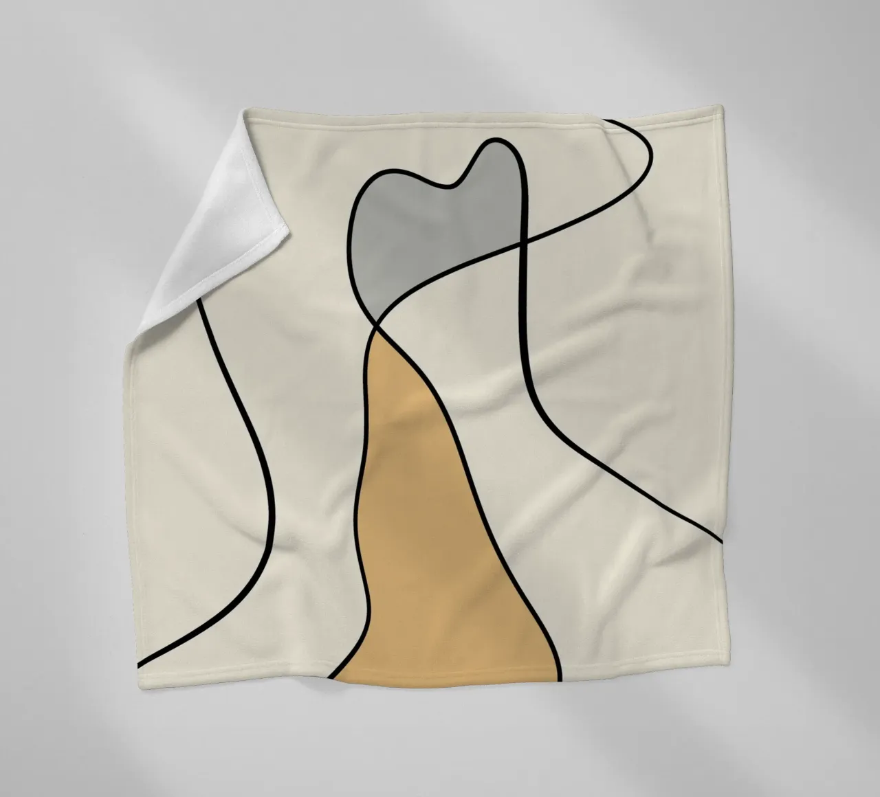 Arte lineal minimalista abstracto 07 manta de franela de Little Dean