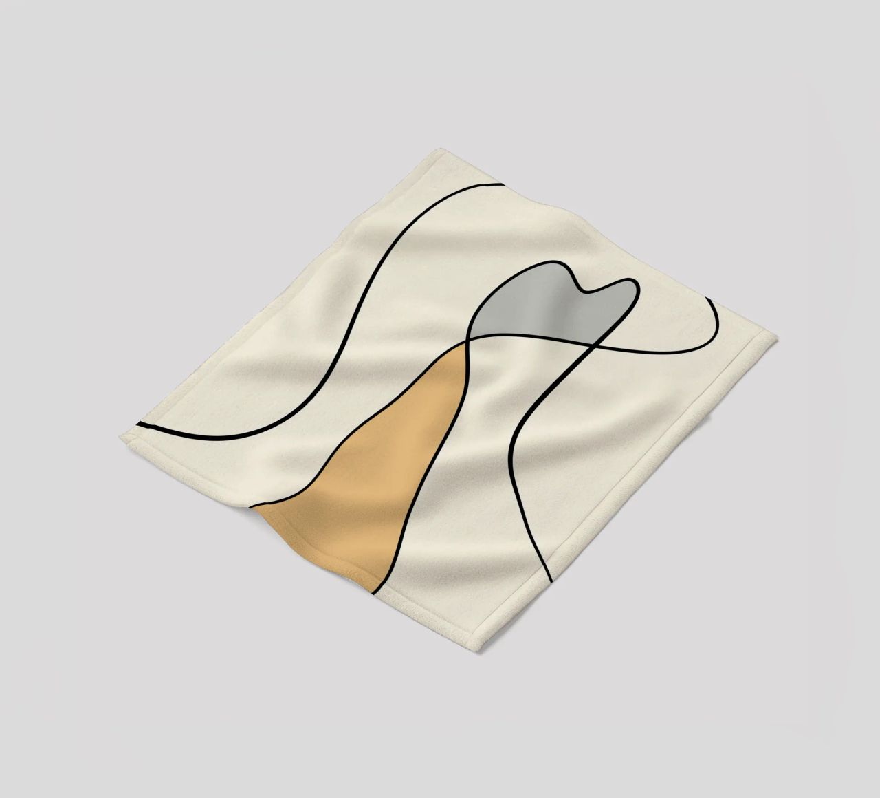 Minimal graceful line art abstract 07 coperta in pile da Little Dean
