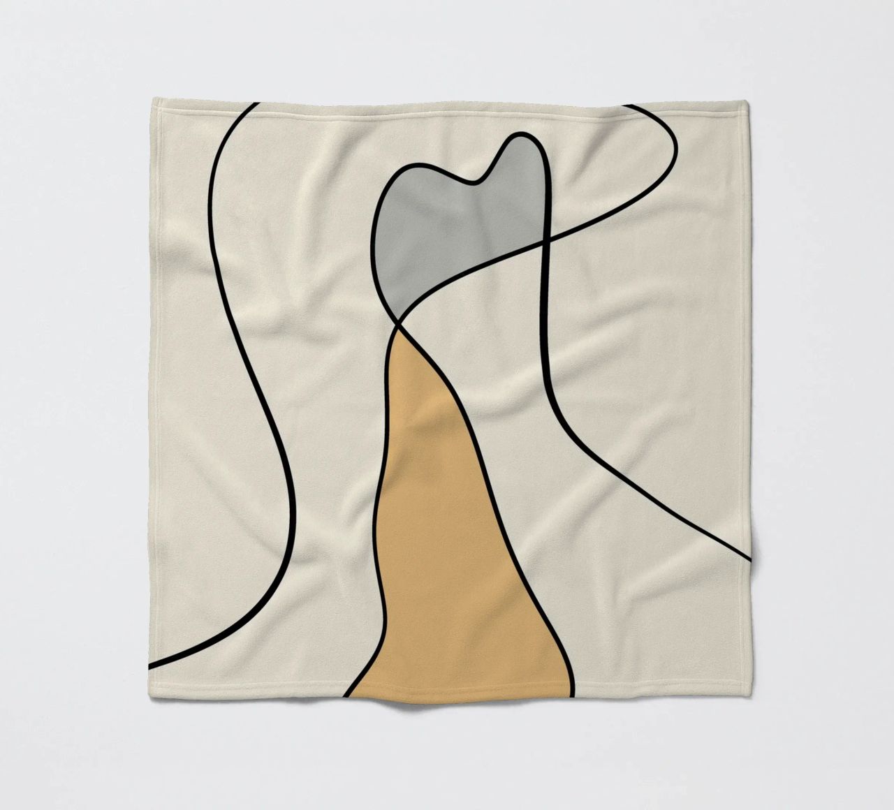 Minimal graceful line art abstract 07 coperta in pile da Little Dean