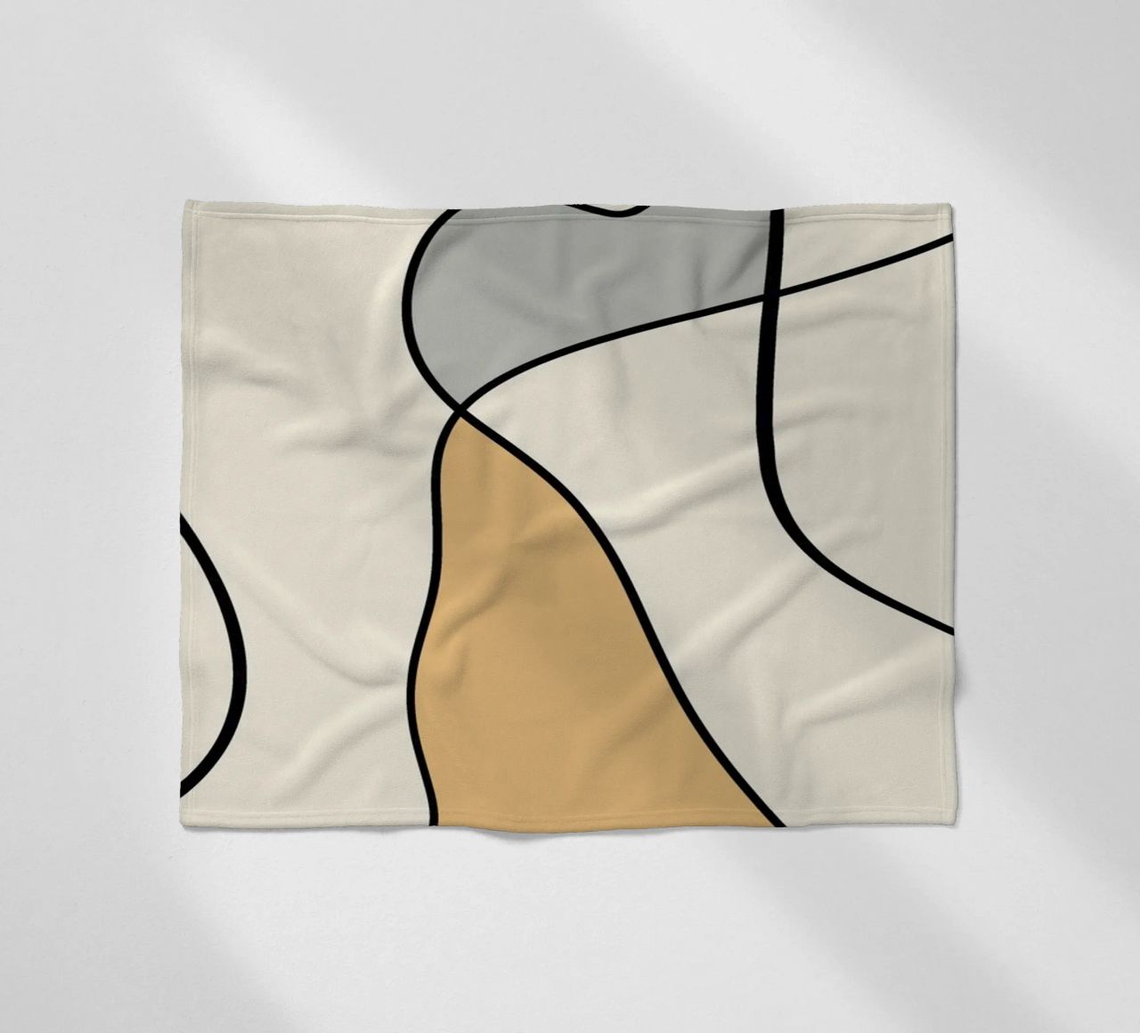 Minimal graceful line art abstract 07 coperta in pile da Little Dean
