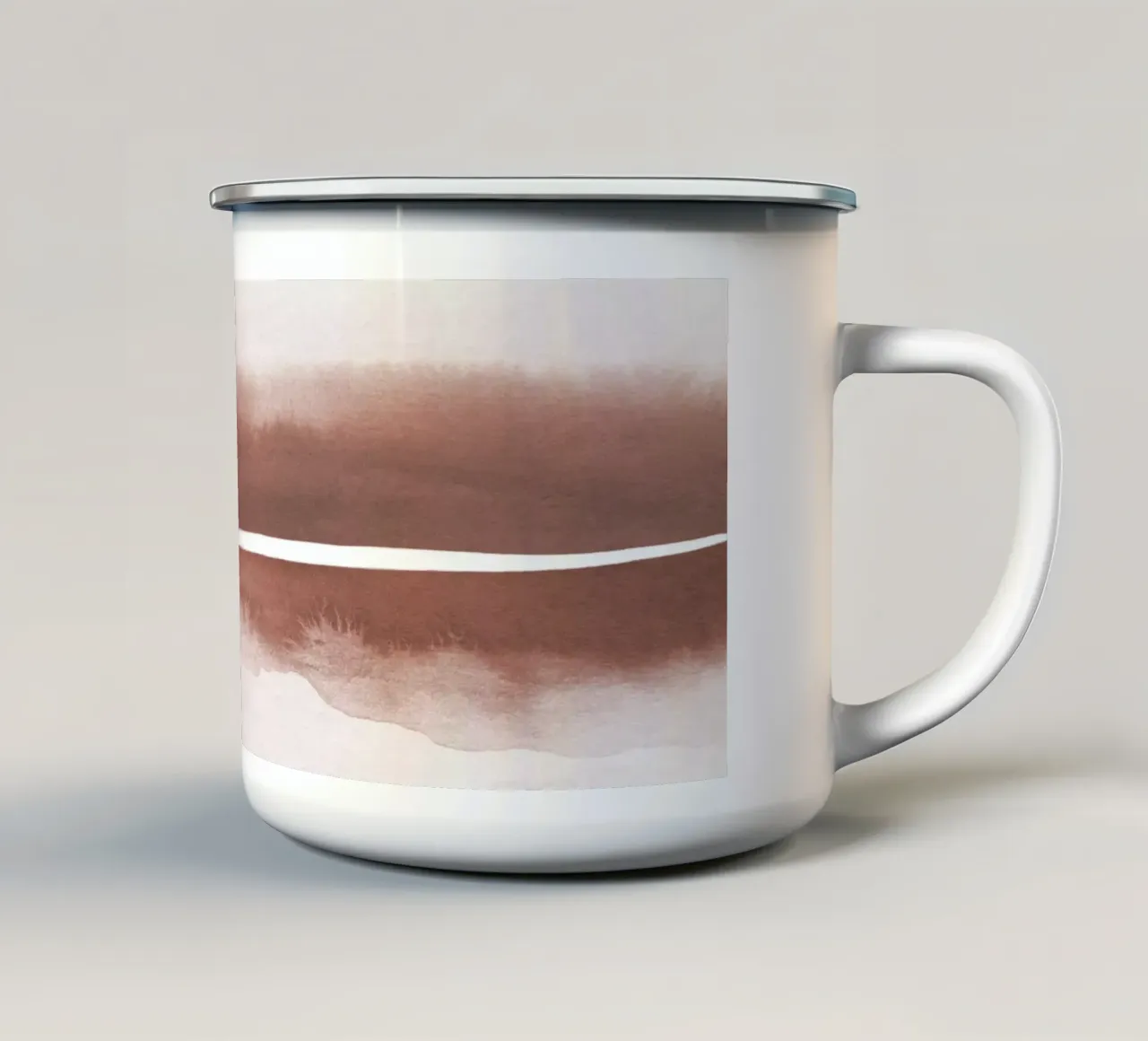 Paesaggio astratto ad acquerello 5 tazza in smalto da NouveauPrints