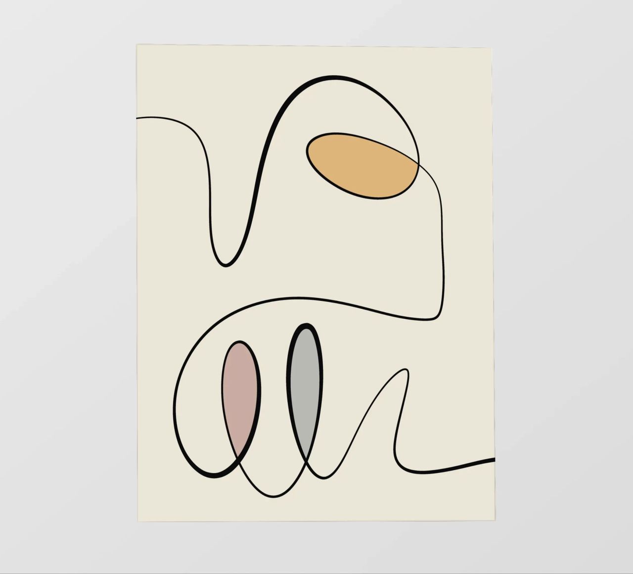 Minimal graceful line art abstract 06 pellicola backlit da Little Dean