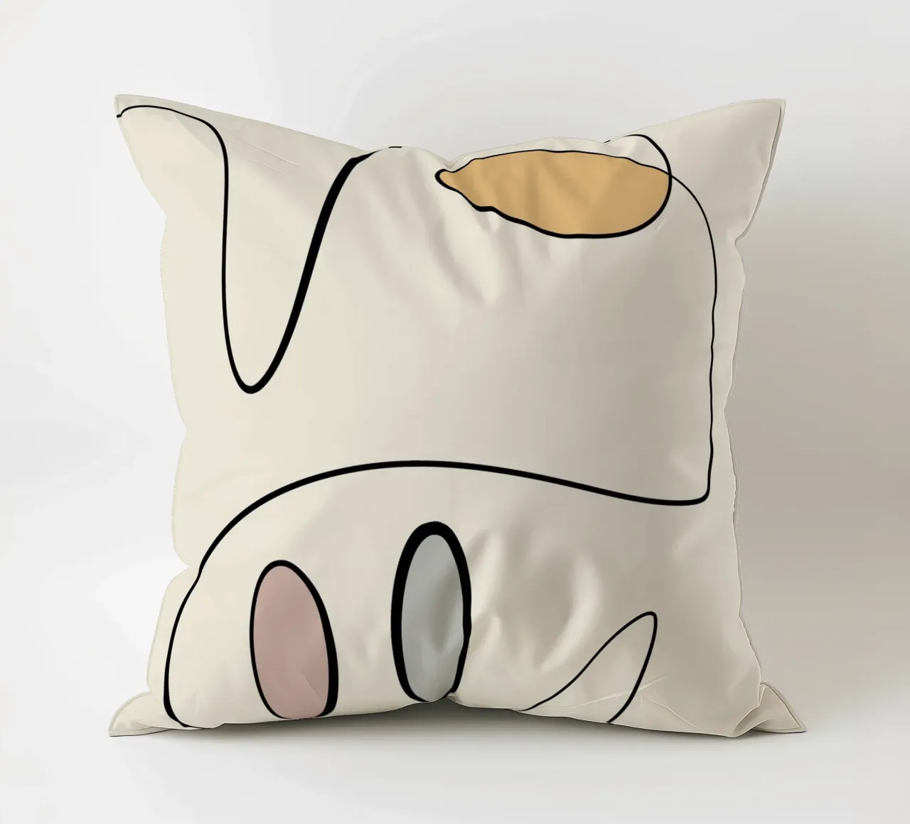 Minimal graceful line art abstract 06 cuscino da Little Dean